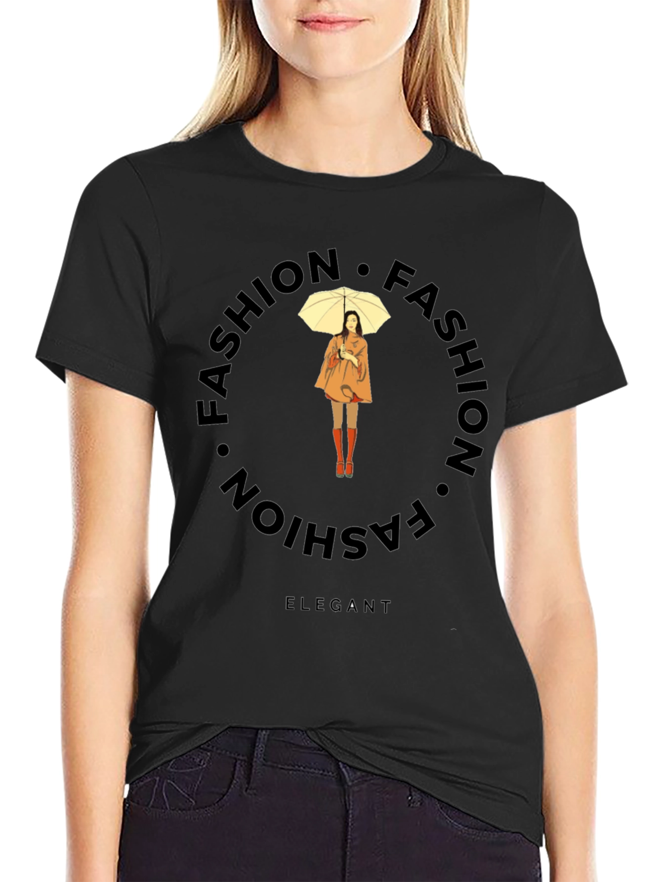 Elegant Fashion Tee - Stylish Round Design