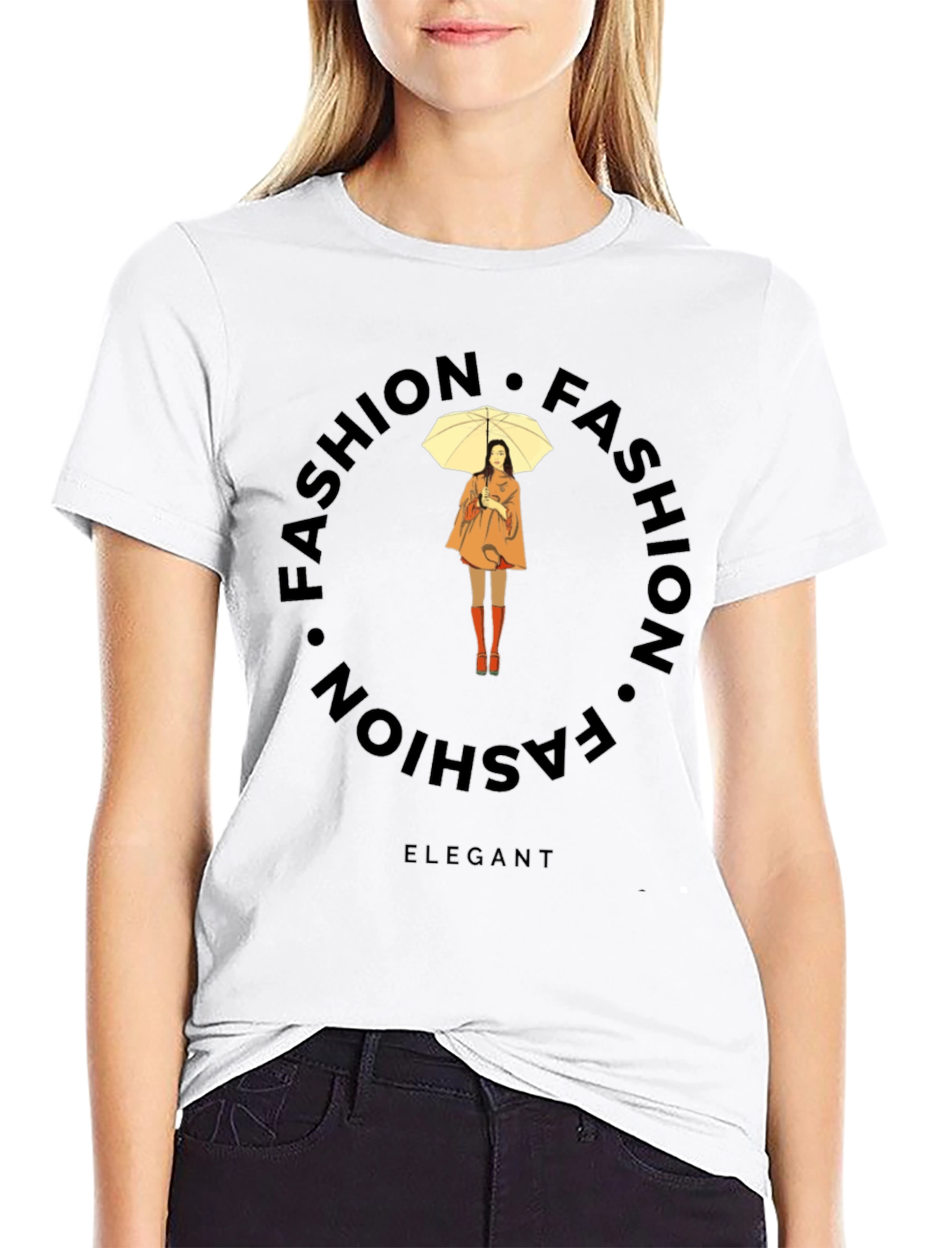 Elegant Fashion Tee - Stylish Round Design