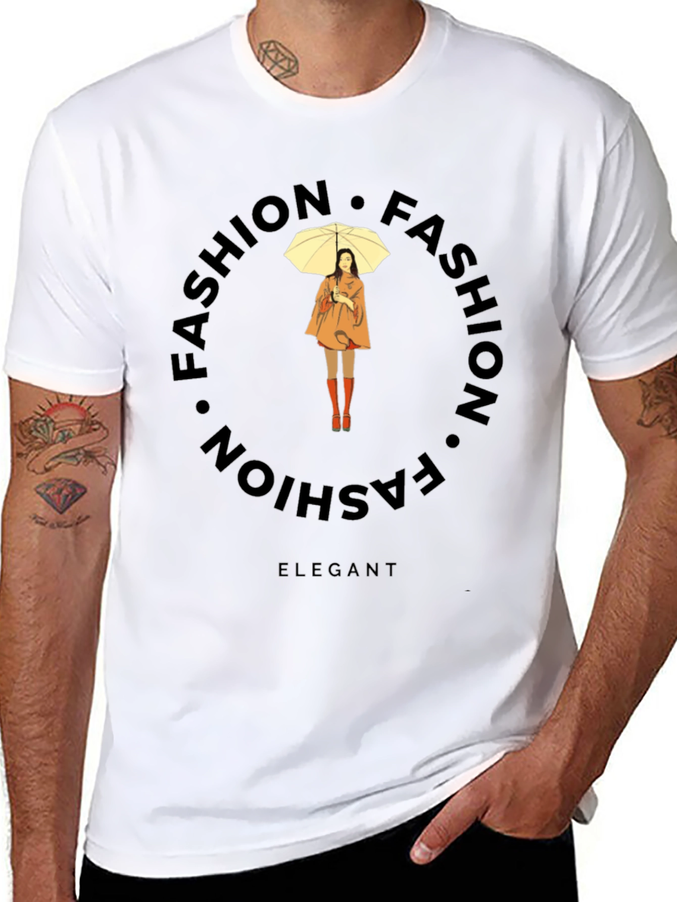 Elegant Fashion Tee - Stylish Round Design