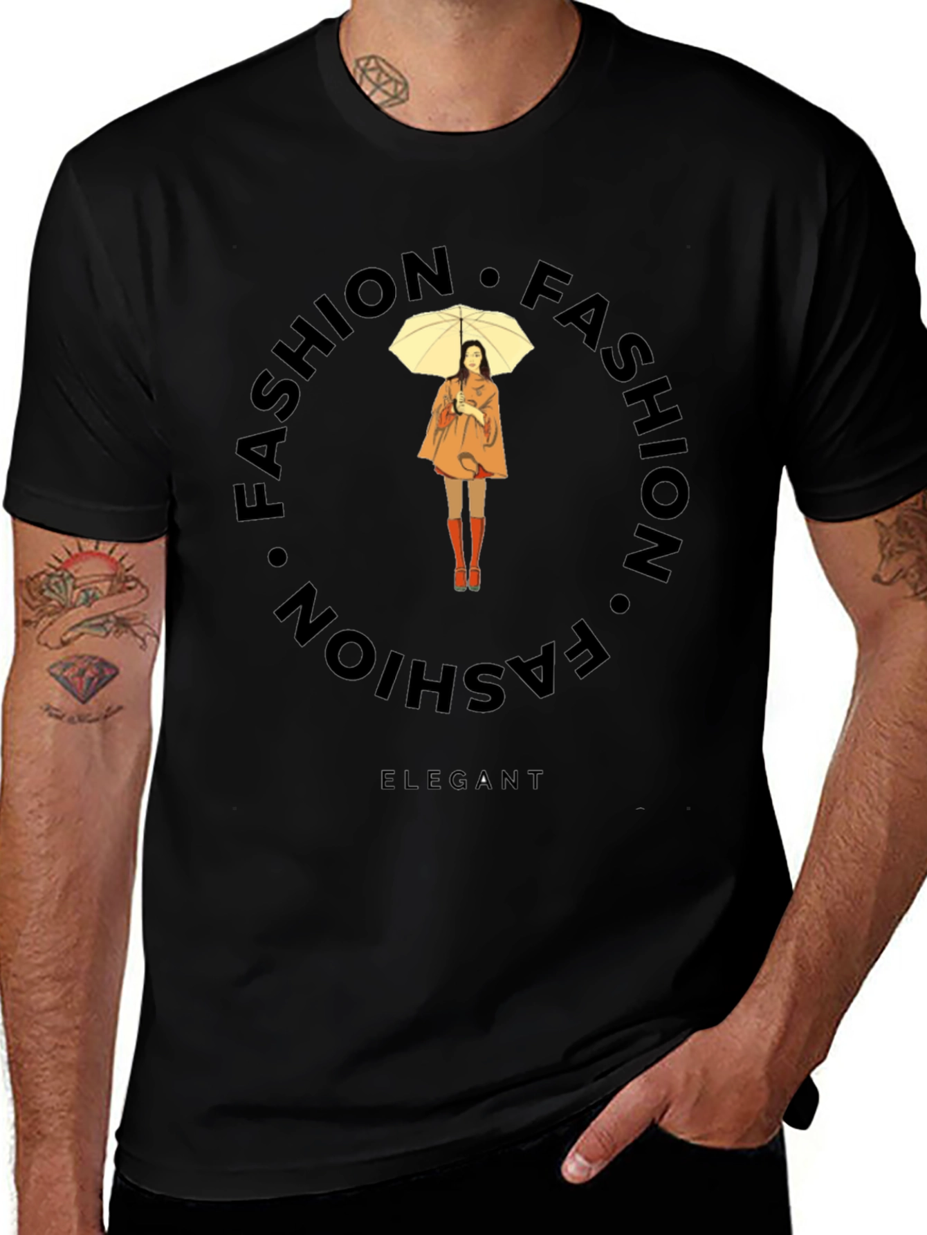 Elegant Fashion Tee - Stylish Round Design