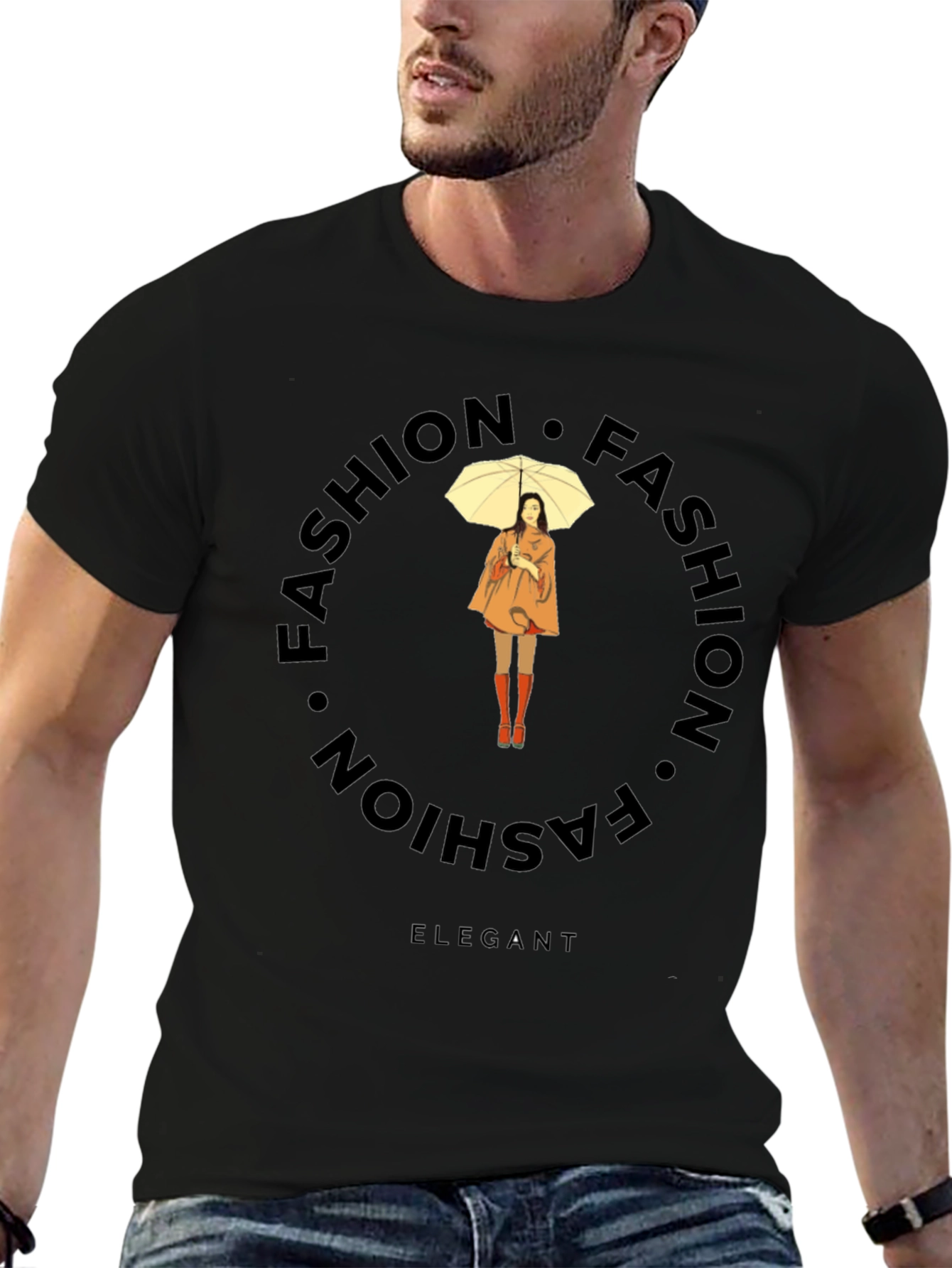 Elegant Fashion Tee - Stylish Round Design