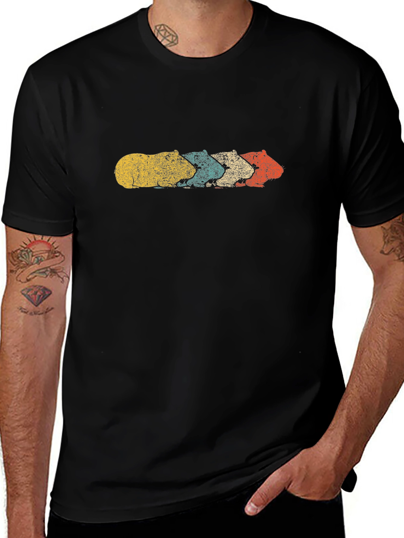 Retro Capybara Line Art T-Shirt