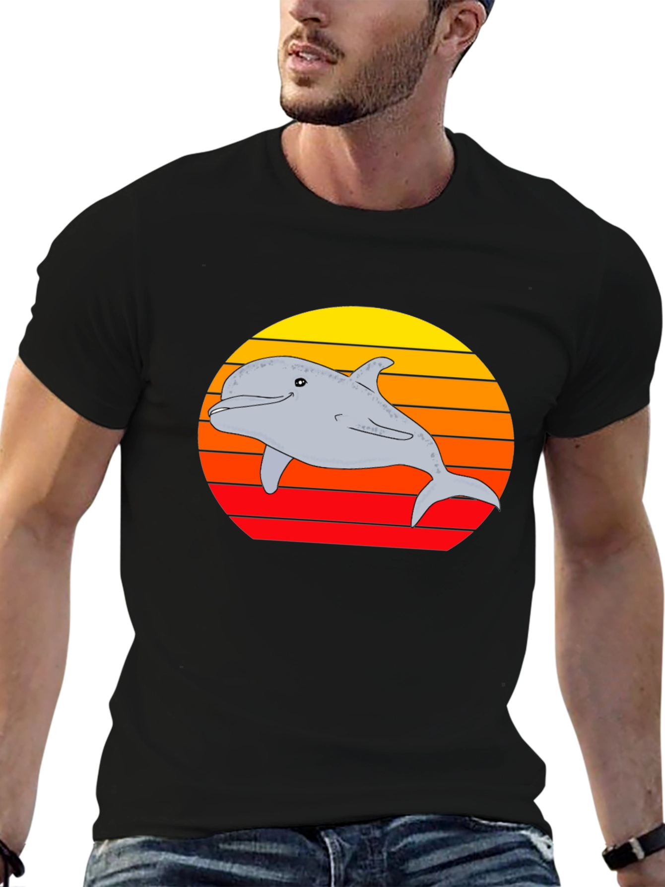 Dolphin Sunset Graphic Tee