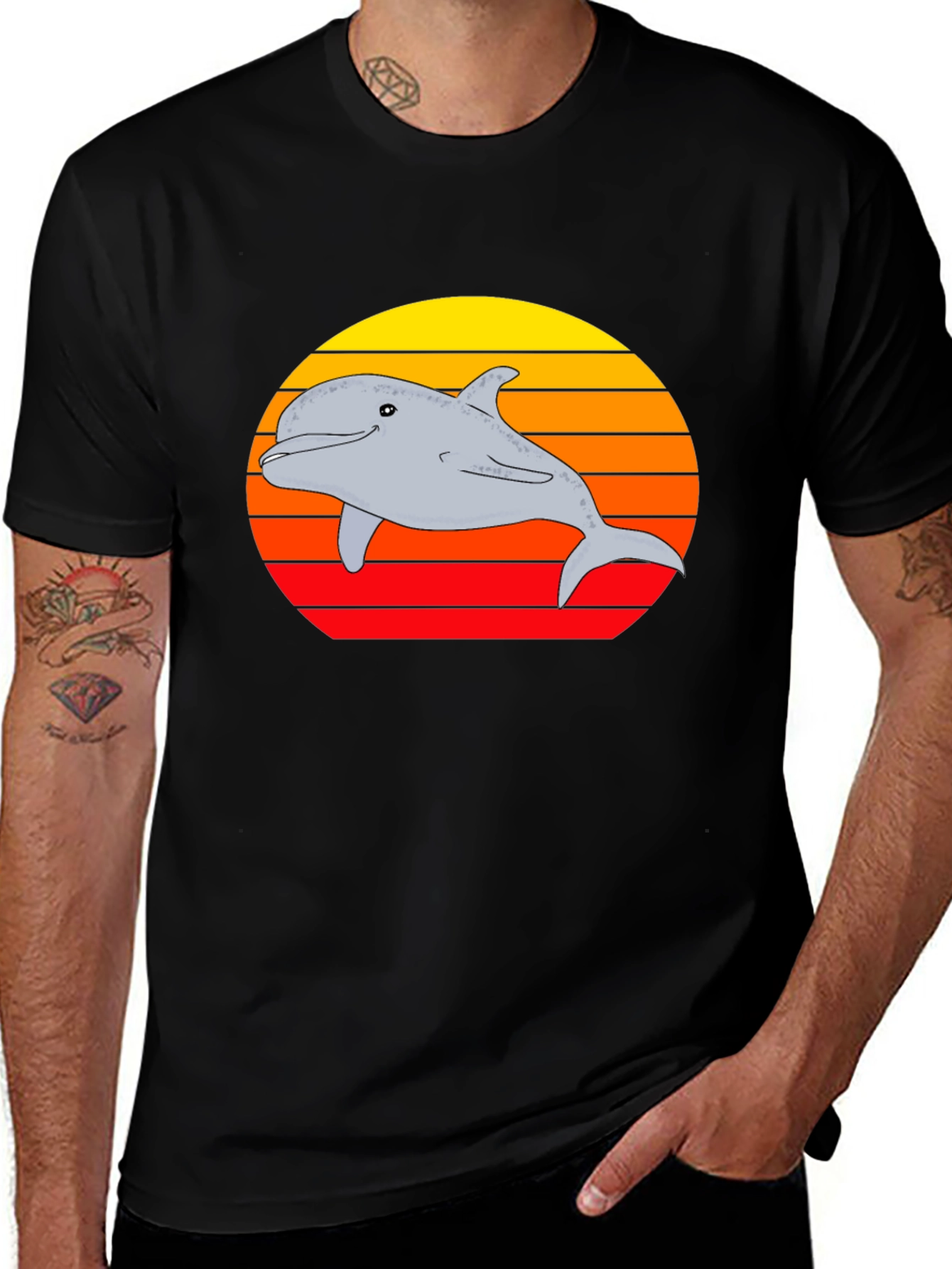 Dolphin Sunset Graphic Tee