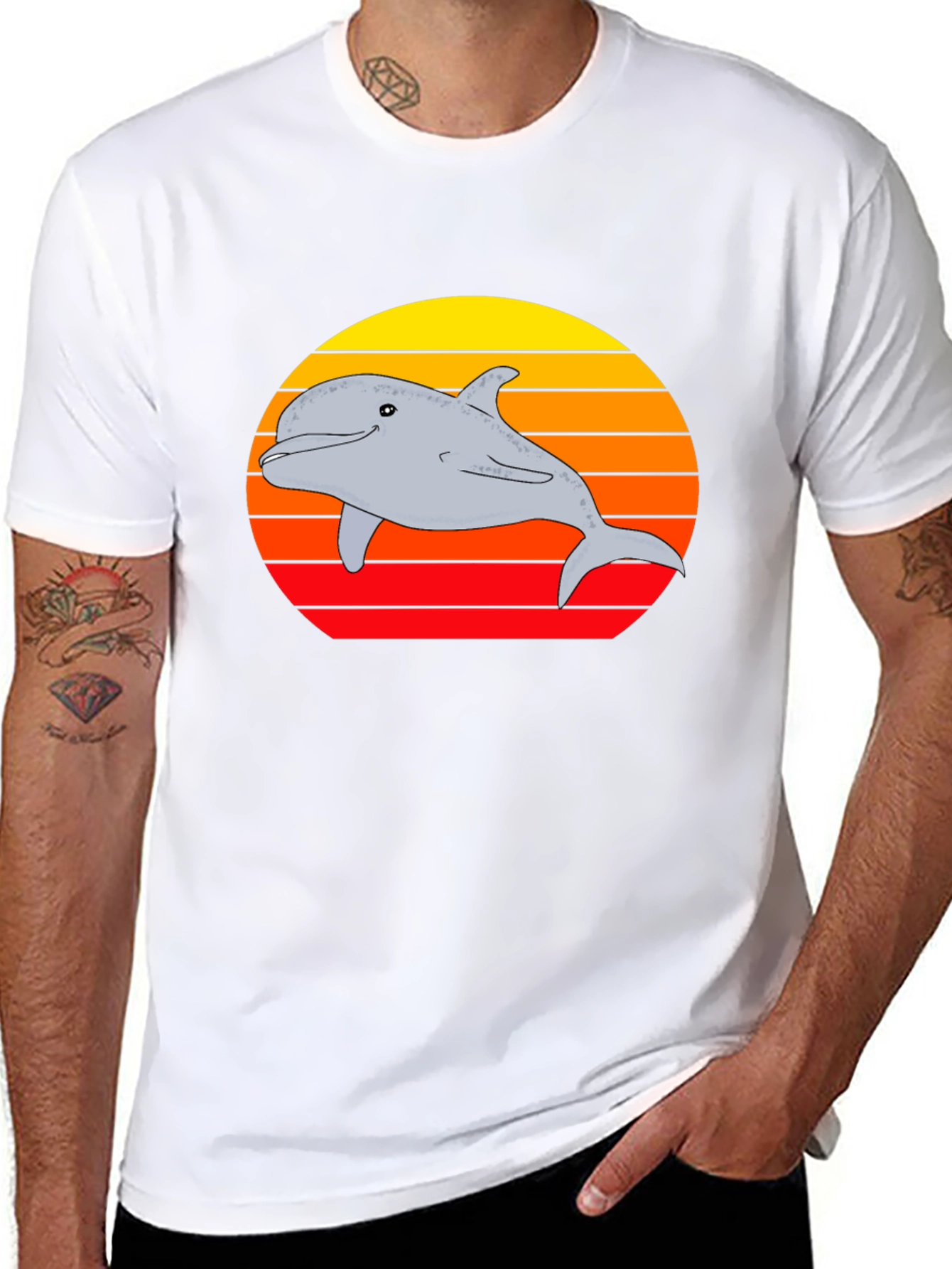 Dolphin Sunset Graphic Tee