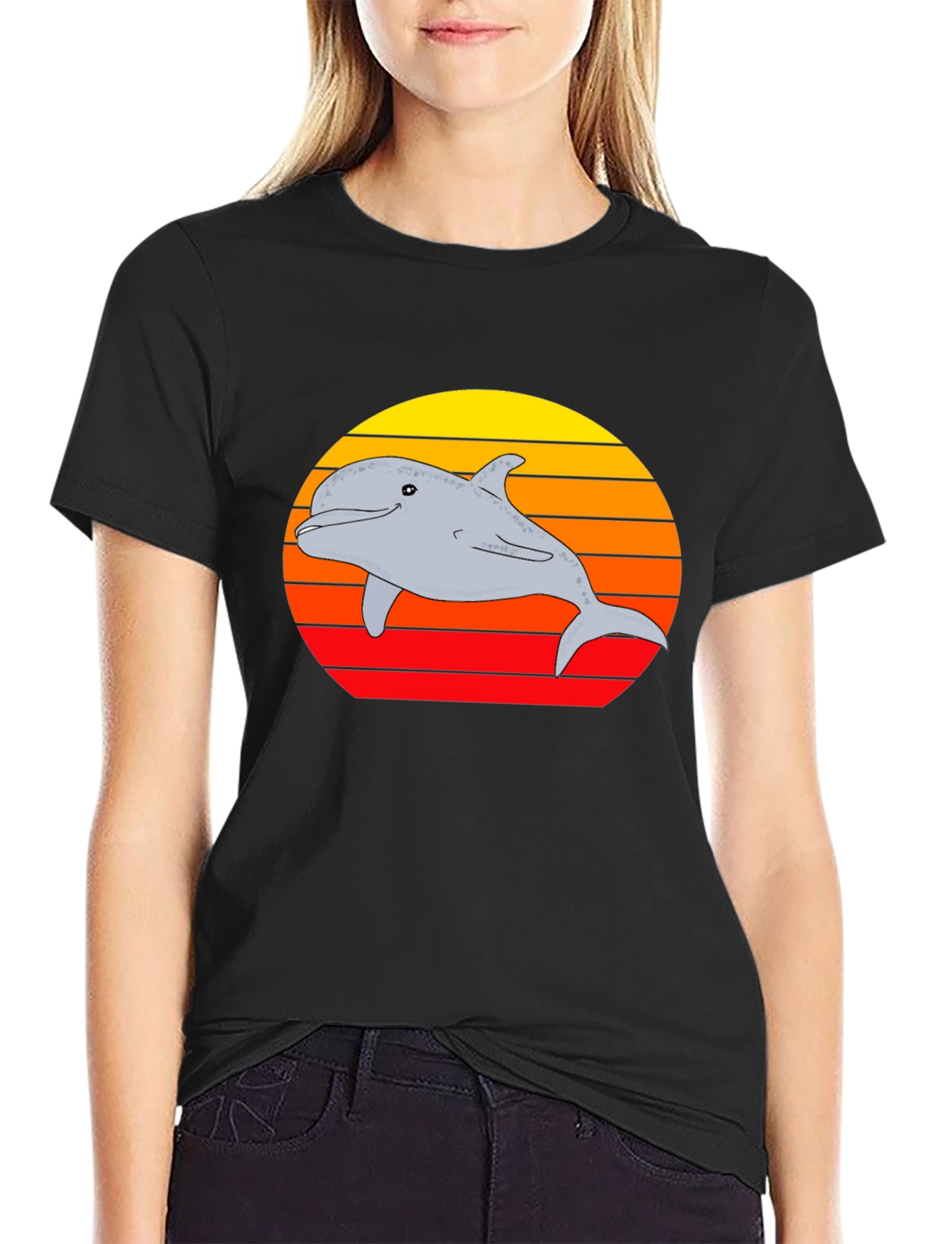 Dolphin Sunset Graphic Tee