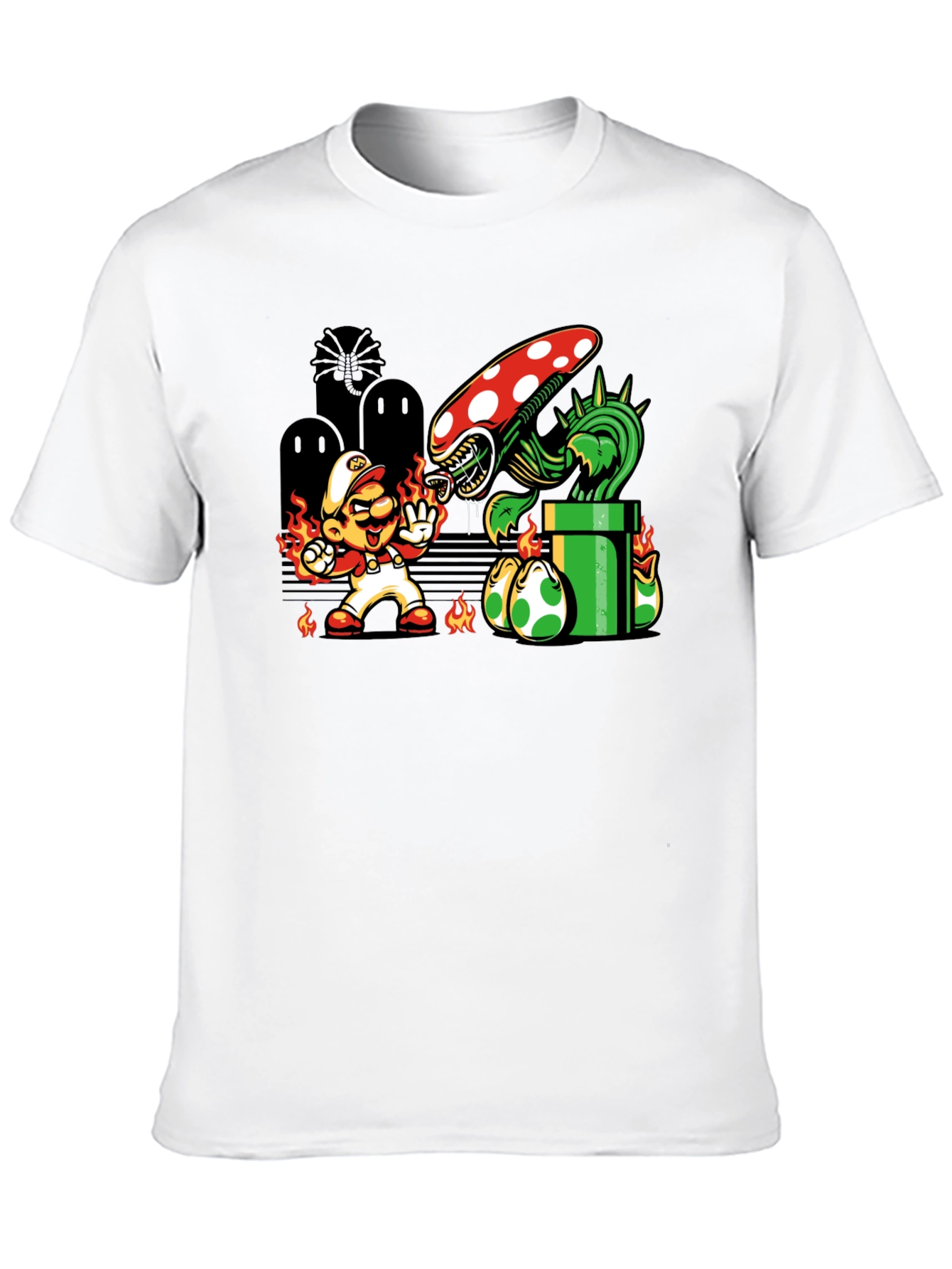 Mario vs. Alien Xenomorph T-Shirt