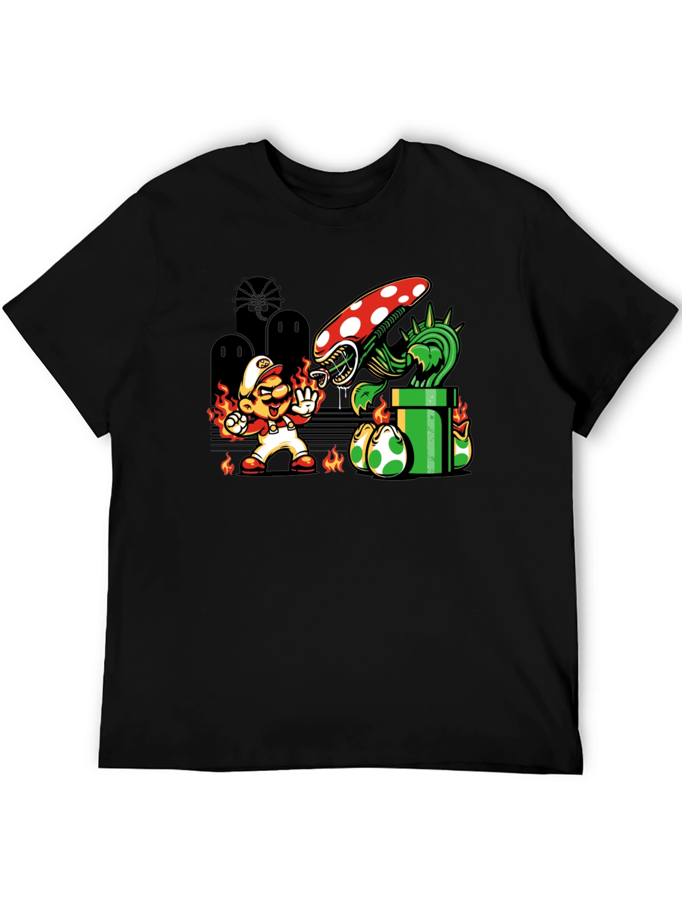 Mario vs. Alien Xenomorph T-Shirt