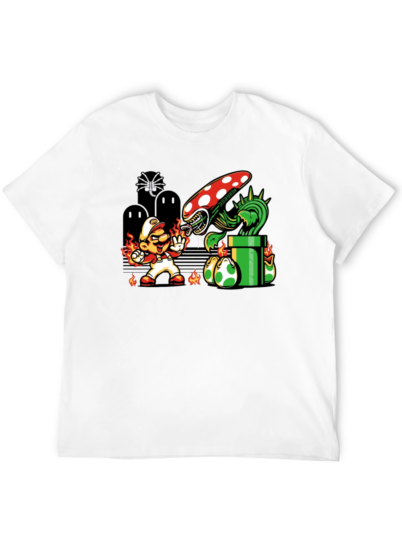 Mario vs. Alien Xenomorph T-Shirt