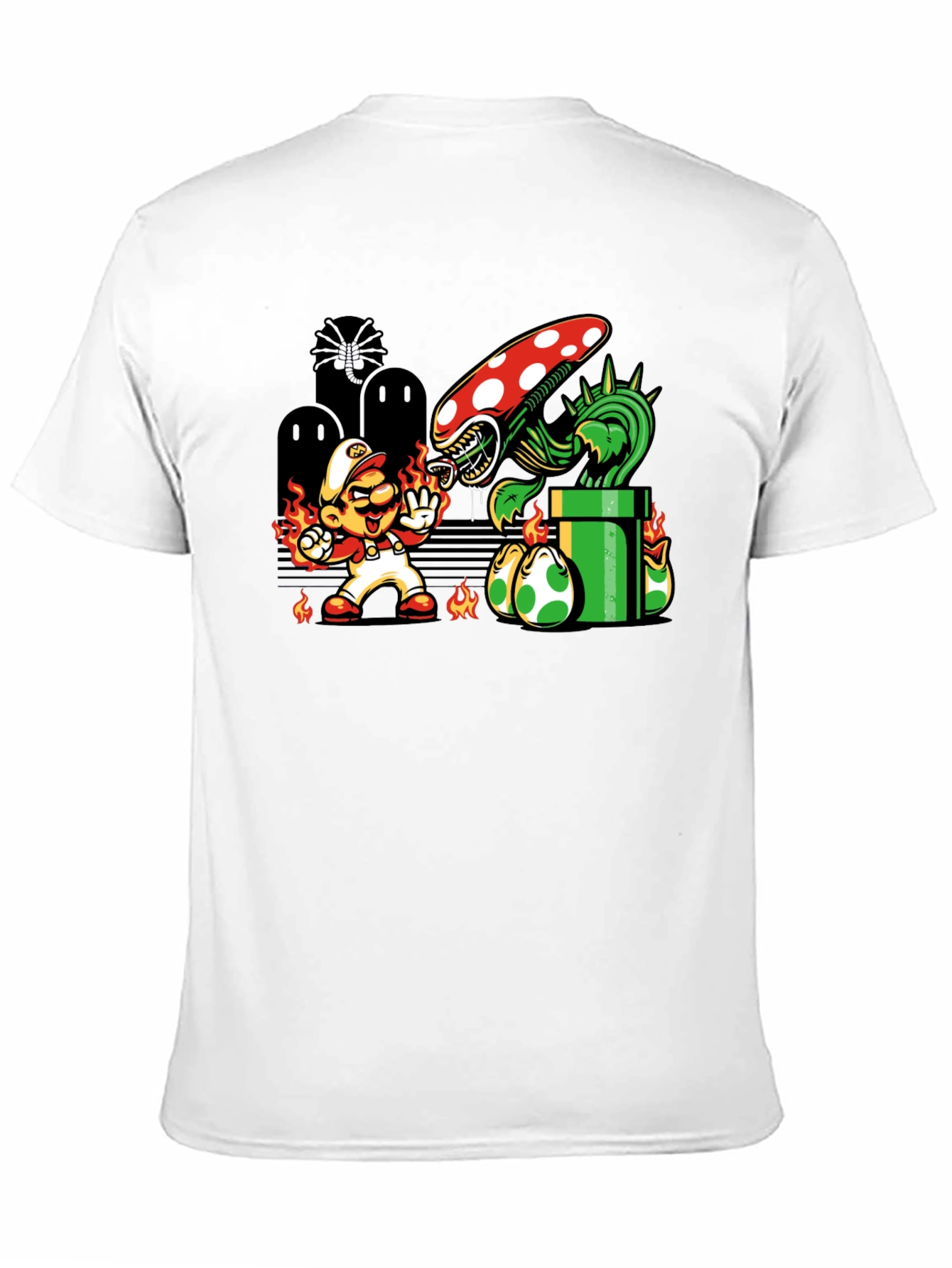 Mario vs. Alien Xenomorph T-Shirt