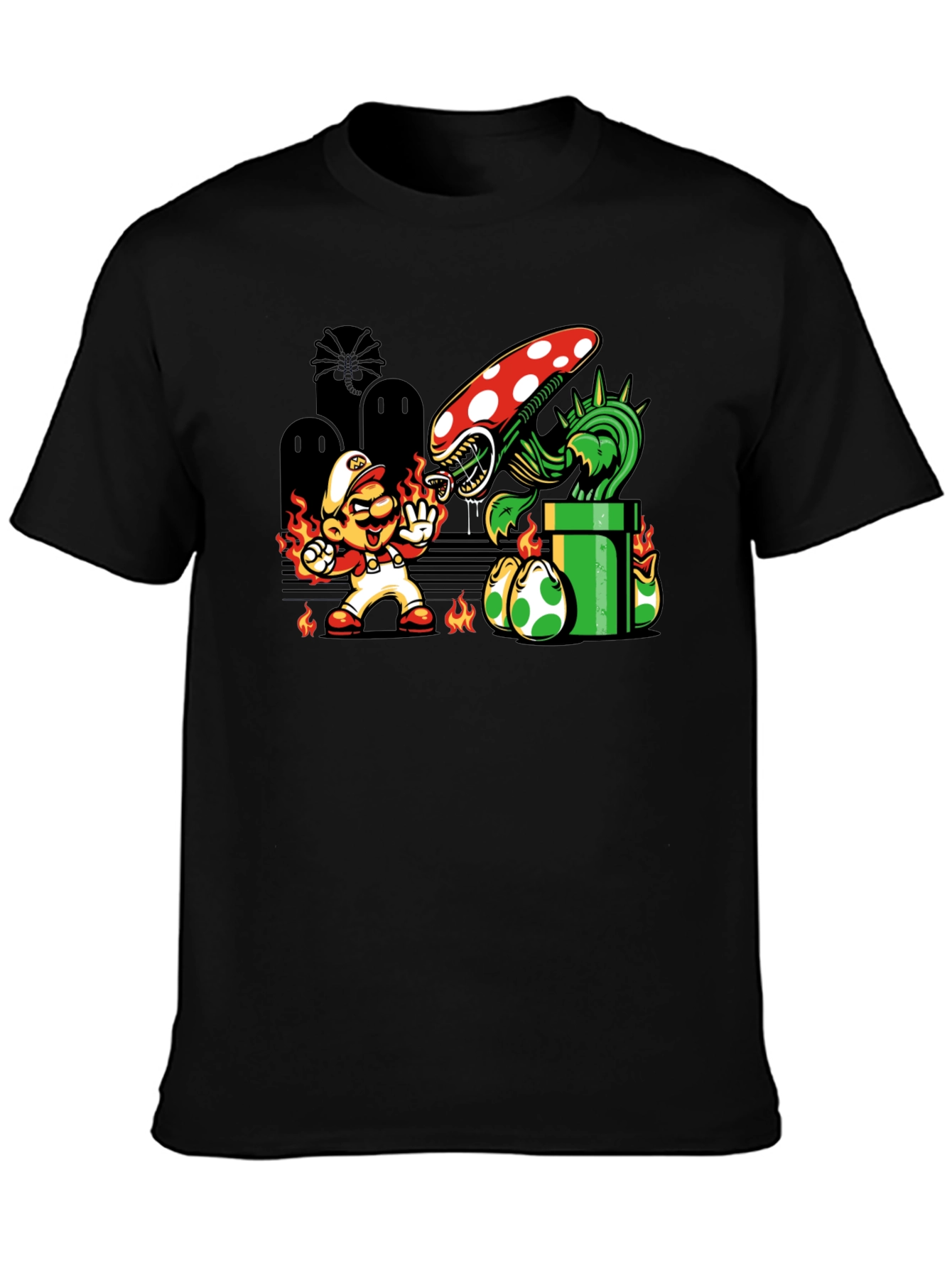 Mario vs. Alien Xenomorph T-Shirt