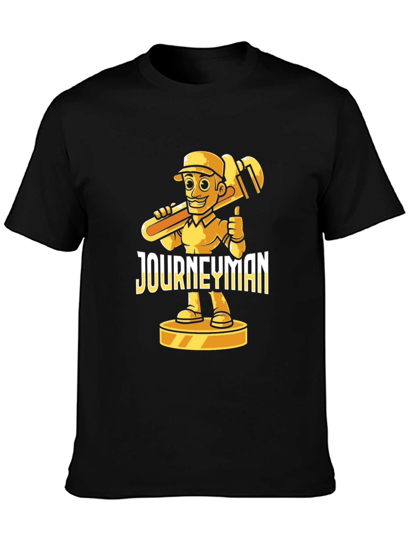 Journeyman Cartoon Plumber Black T-Shirt