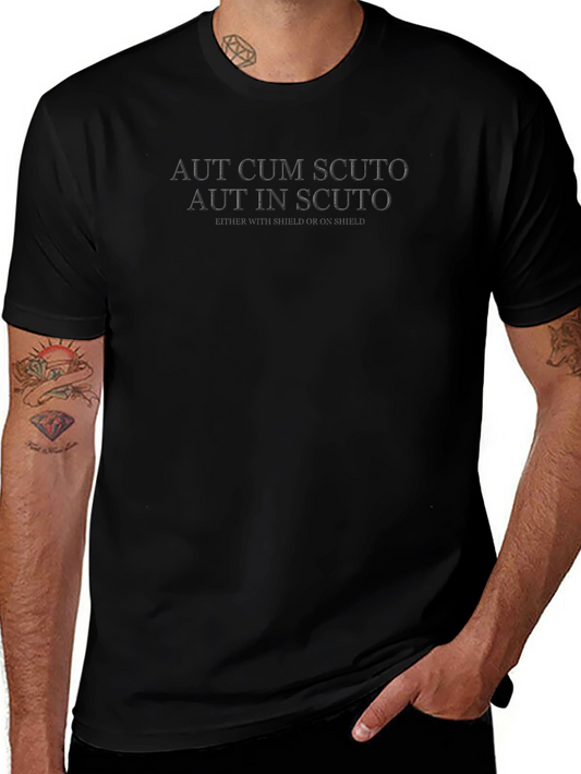Aut Cum Scuto T-Shirt - Spartan Honor
