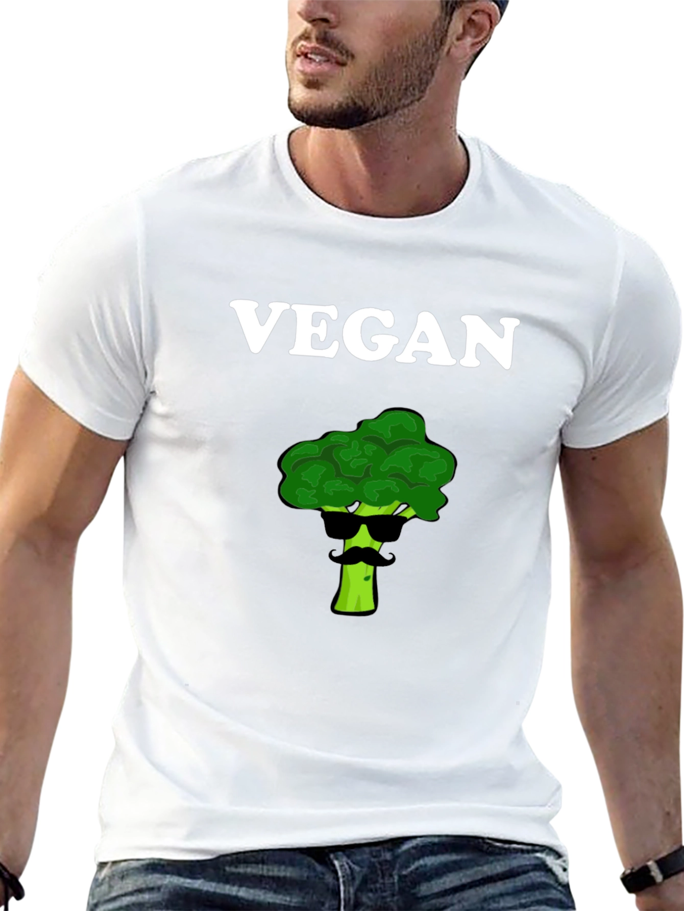 Vegan Broccoli Sunglasses T-Shirt - Cool & Healthy