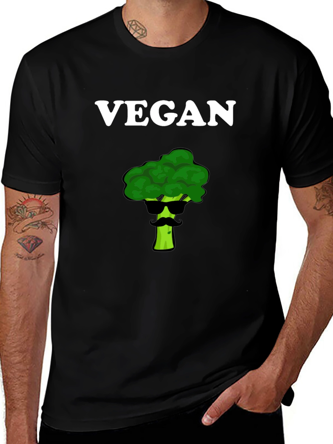 Vegan Broccoli Sunglasses T-Shirt - Cool & Healthy