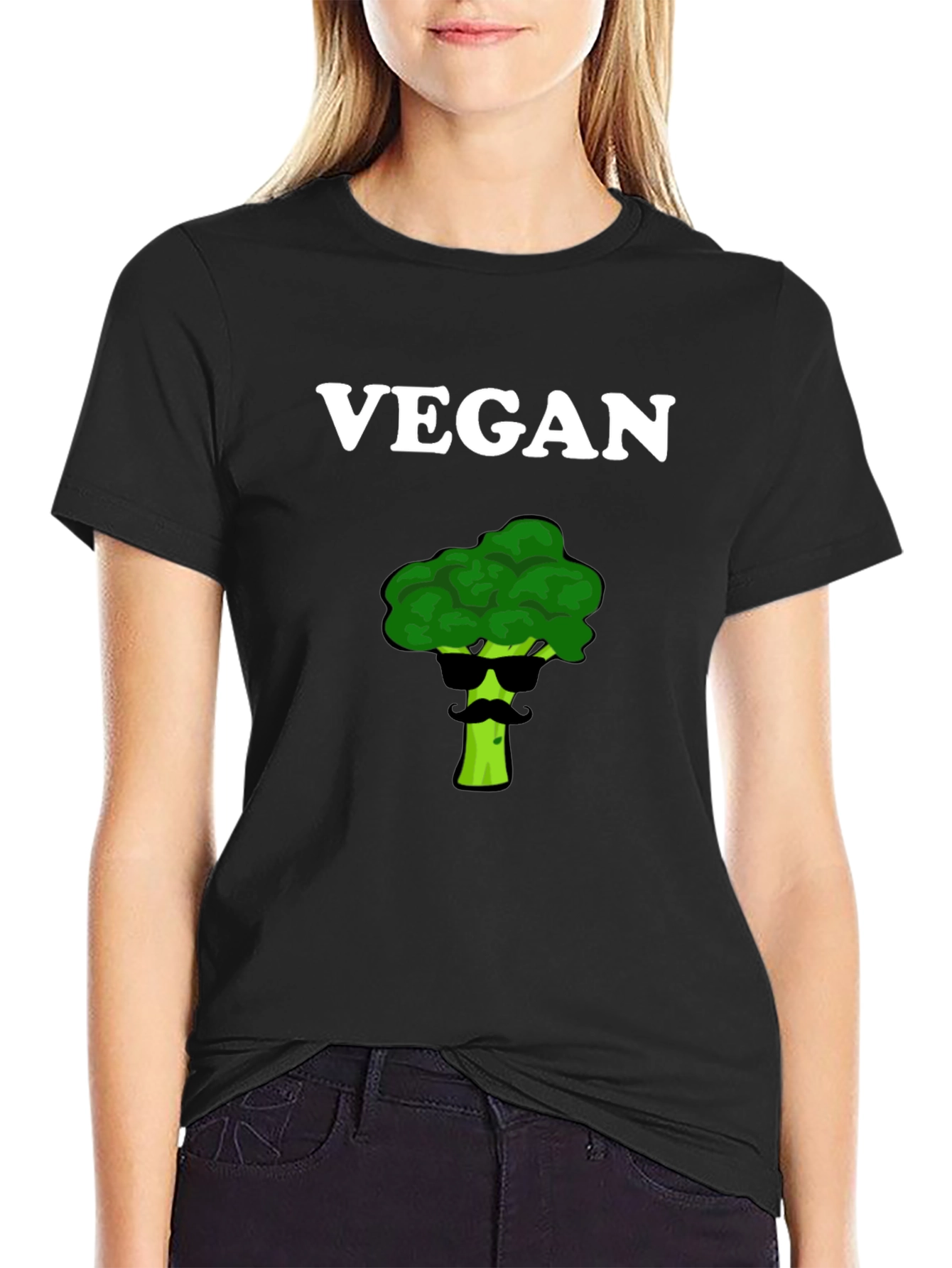 Vegan Broccoli Sunglasses T-Shirt - Cool & Healthy