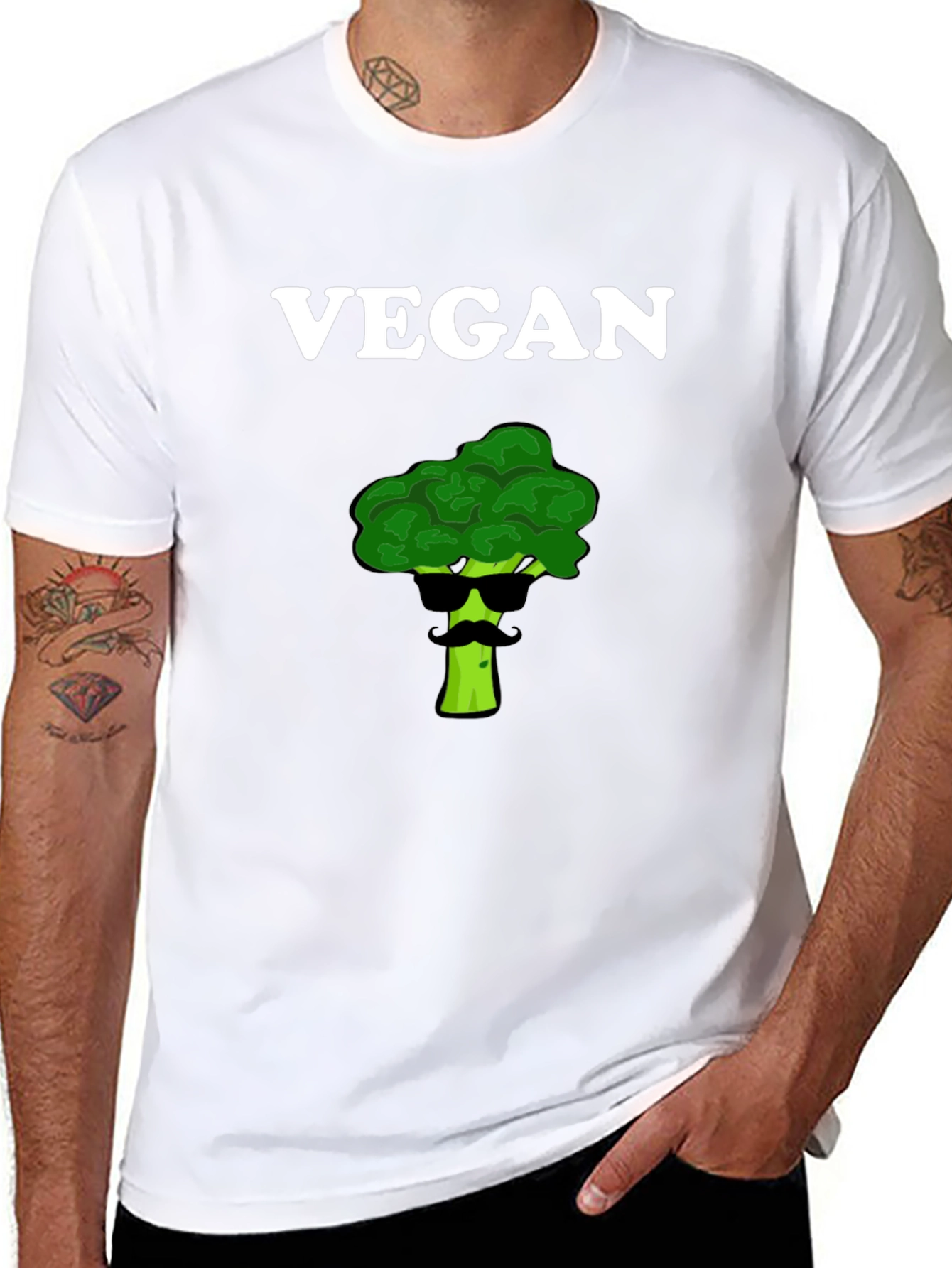 Vegan Broccoli Sunglasses T-Shirt - Cool & Healthy