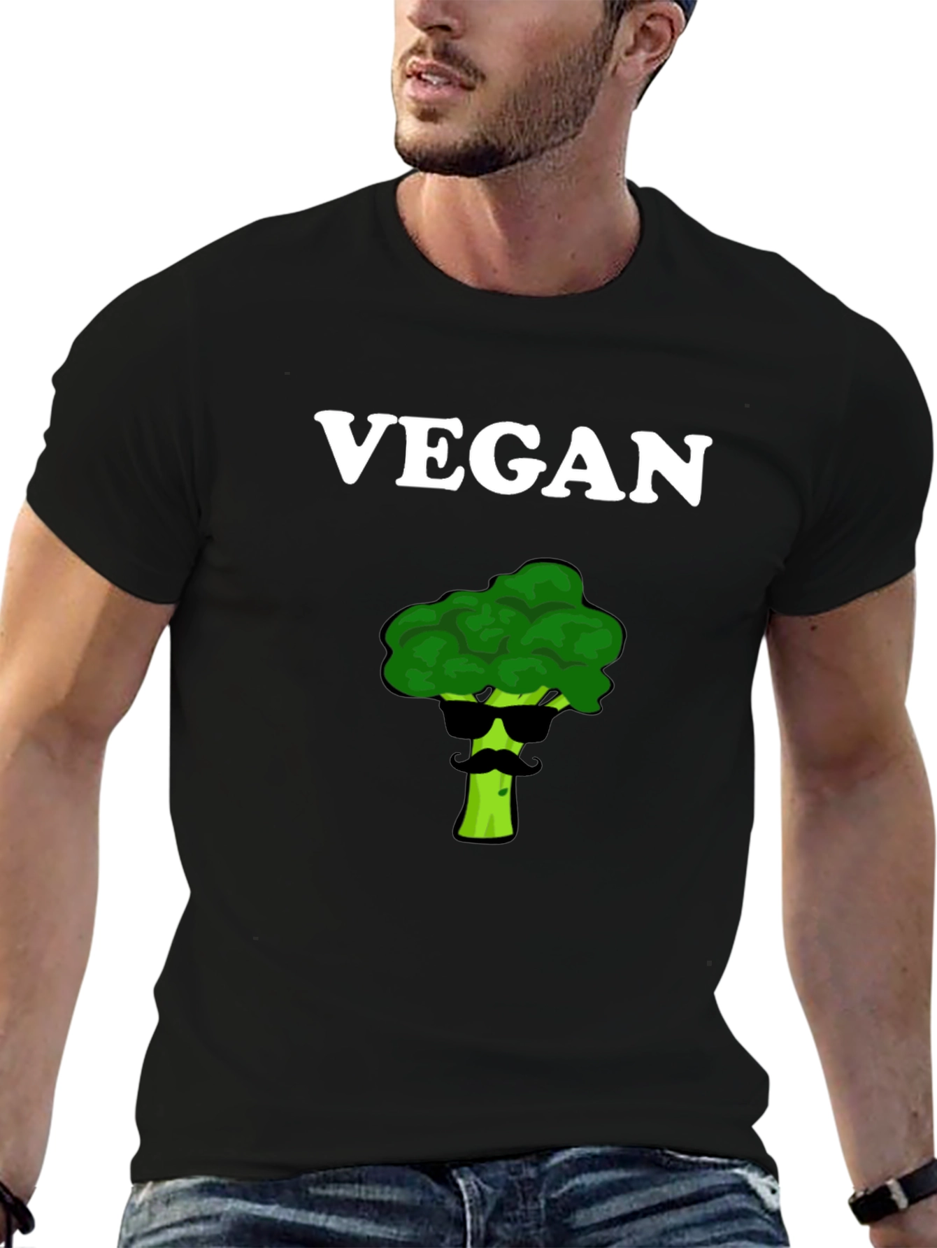 Vegan Broccoli Sunglasses T-Shirt - Cool & Healthy