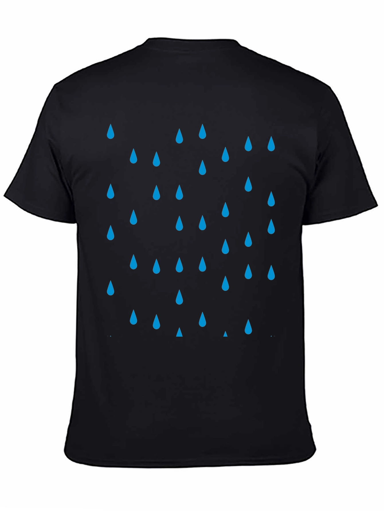 Rain Drop Pattern Black T-Shirt