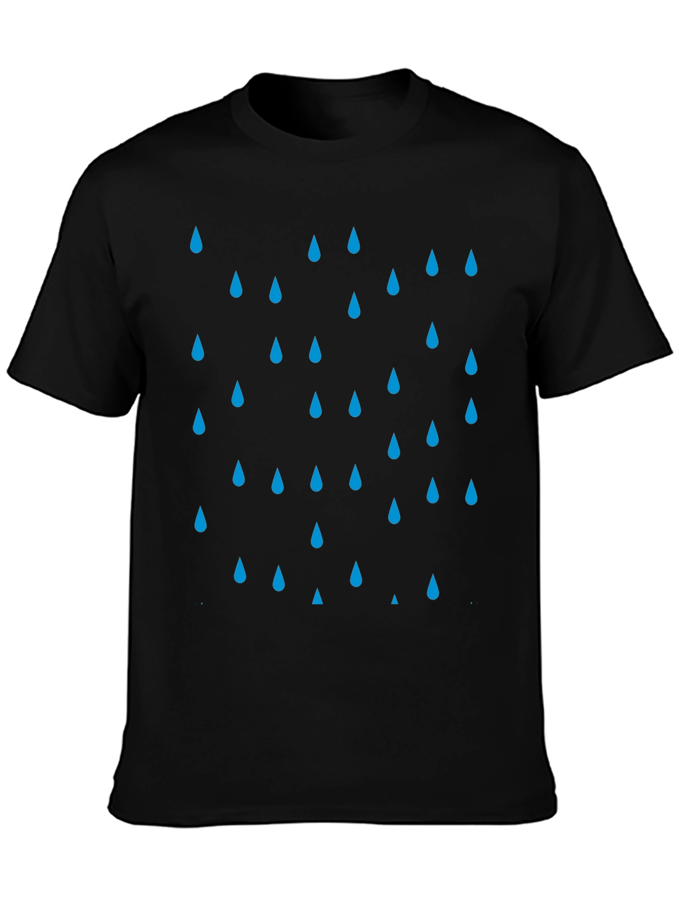 Rain Drop Pattern Black T-Shirt