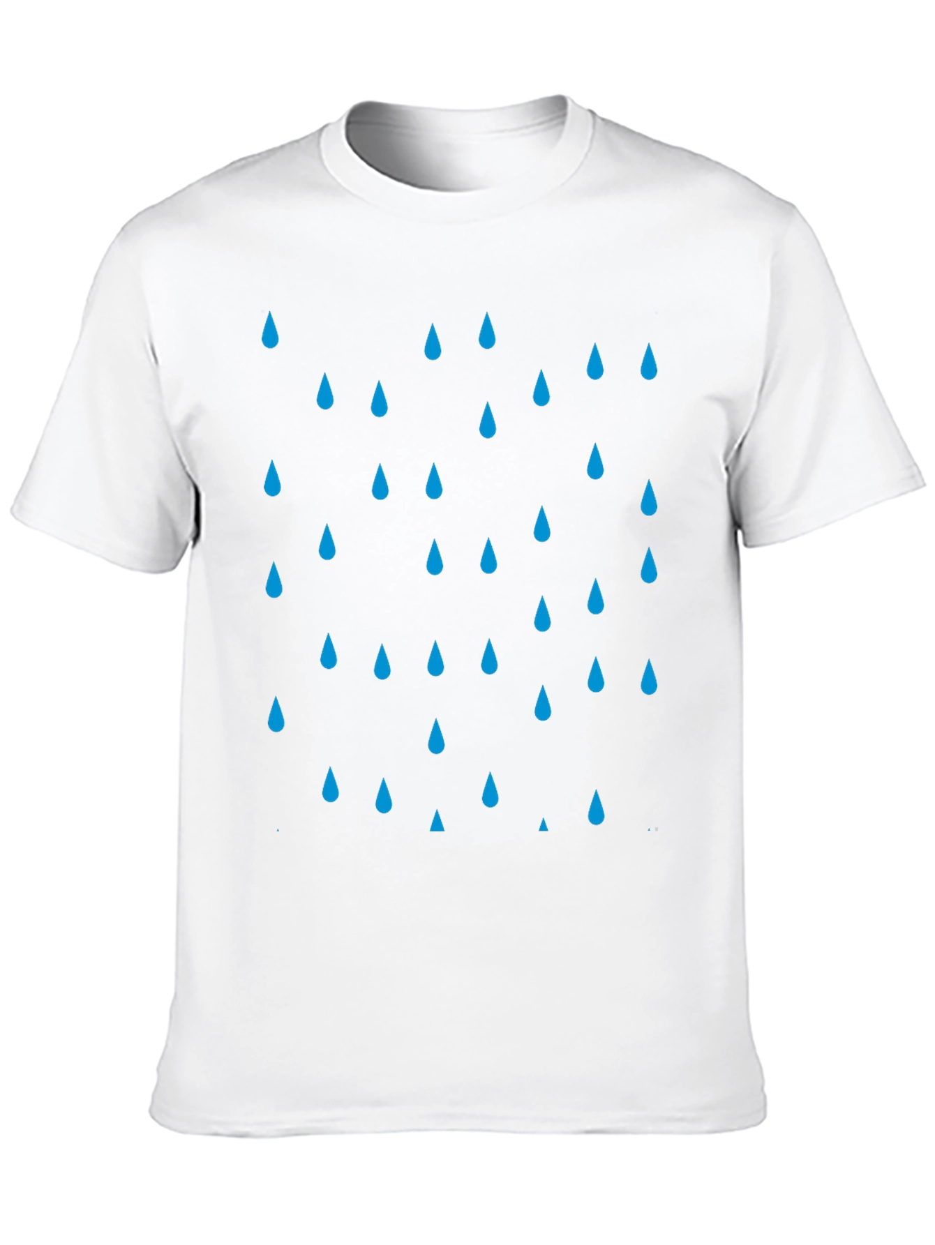 Rain Drop Pattern Black T-Shirt