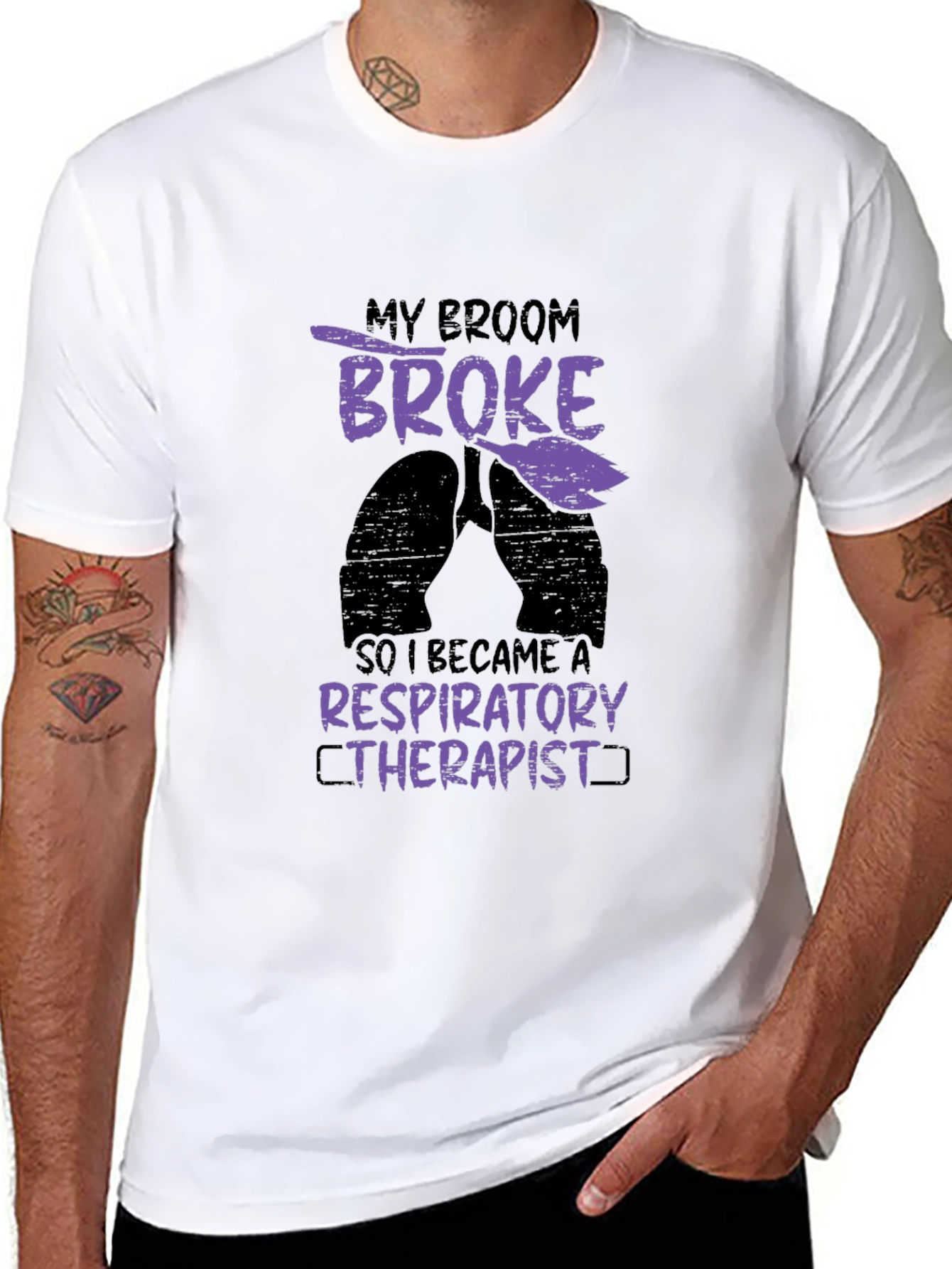 Respiratory Therapist T-Shirt: My Broom Broke