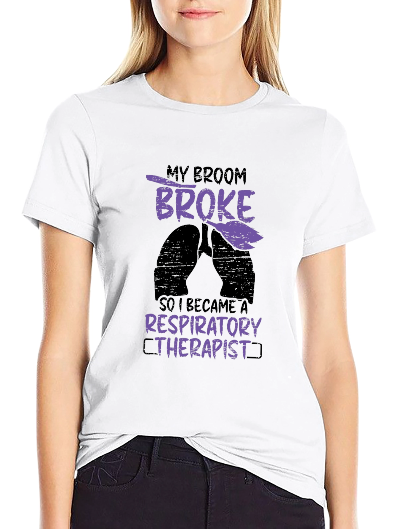 Respiratory Therapist T-Shirt: My Broom Broke