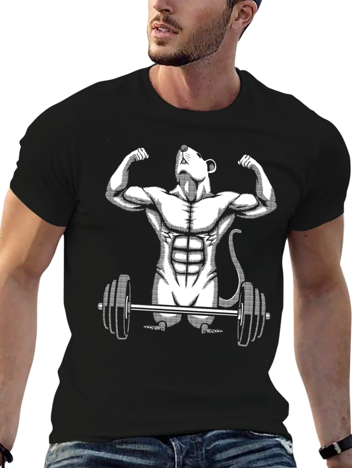 Rat Lifter T-Shirt - Funny Gym Tee