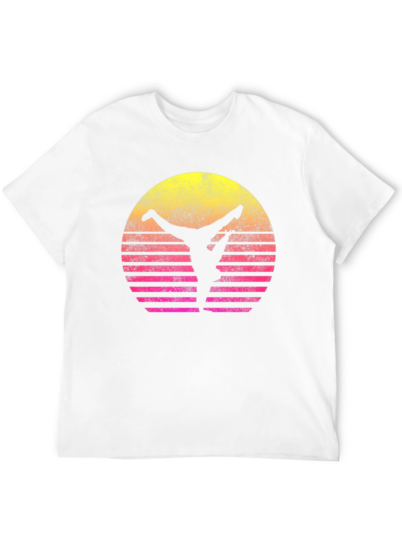 Retro Sunset Yoga T-Shirt - Black
