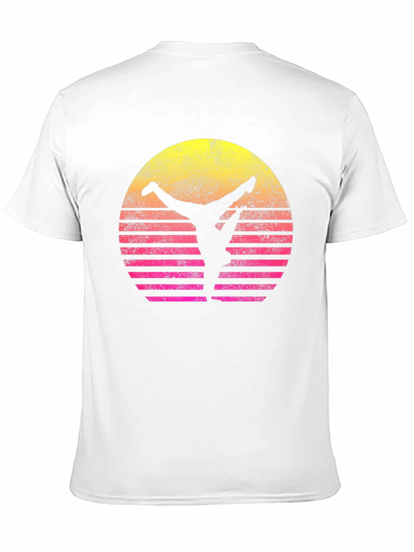 Retro Sunset Yoga T-Shirt - Black