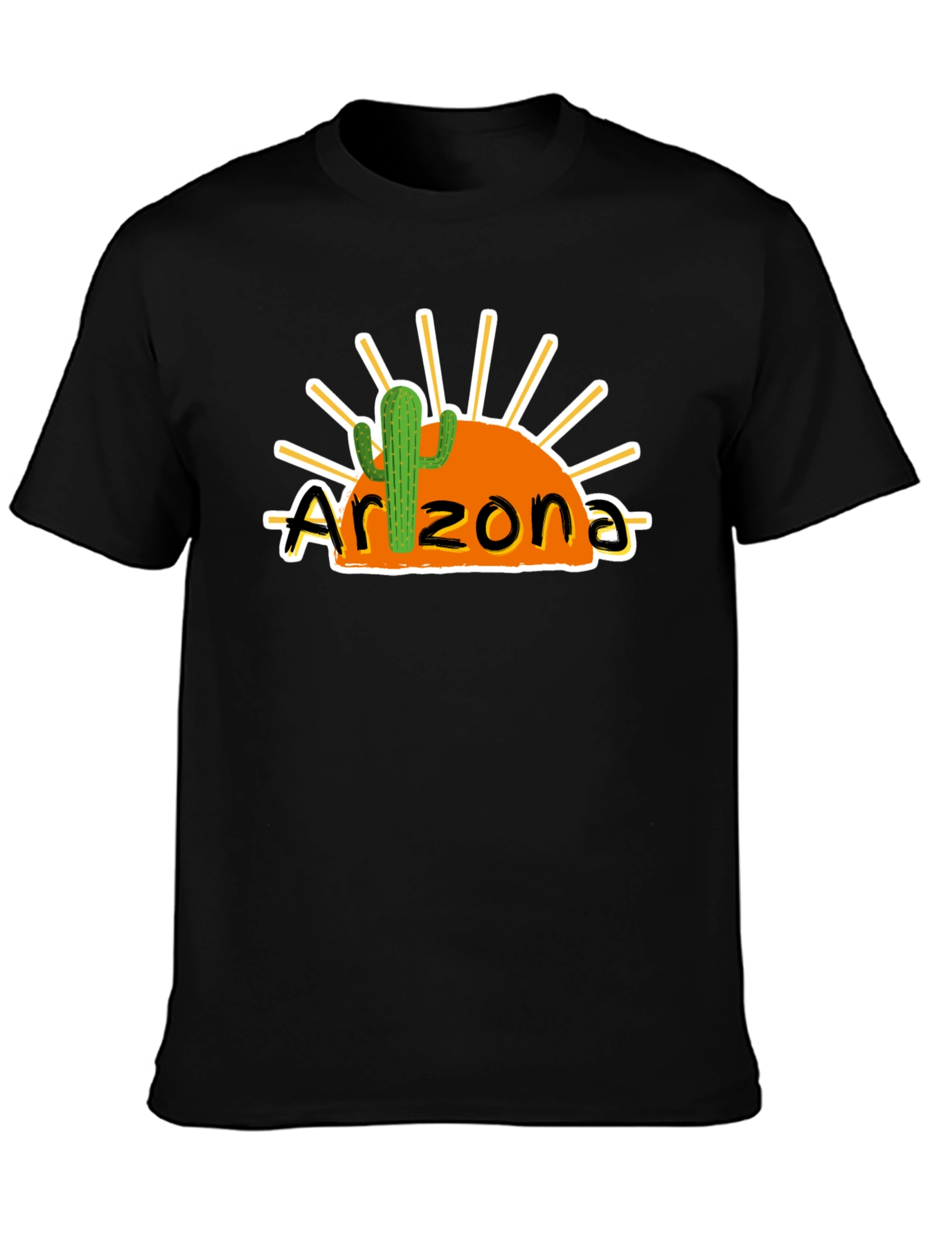 Arizona Sunset Cactus Black Graphic Tee