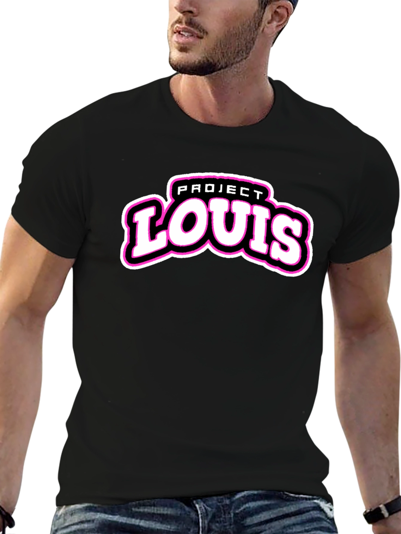 Project Louis Black T-Shirt | Cool Graphic Tee