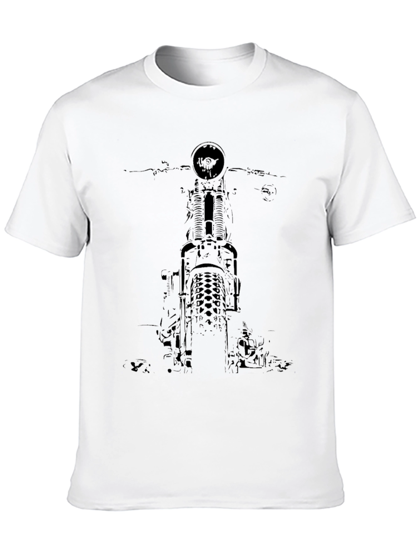 Black Motorcycle Graphic T-Shirt