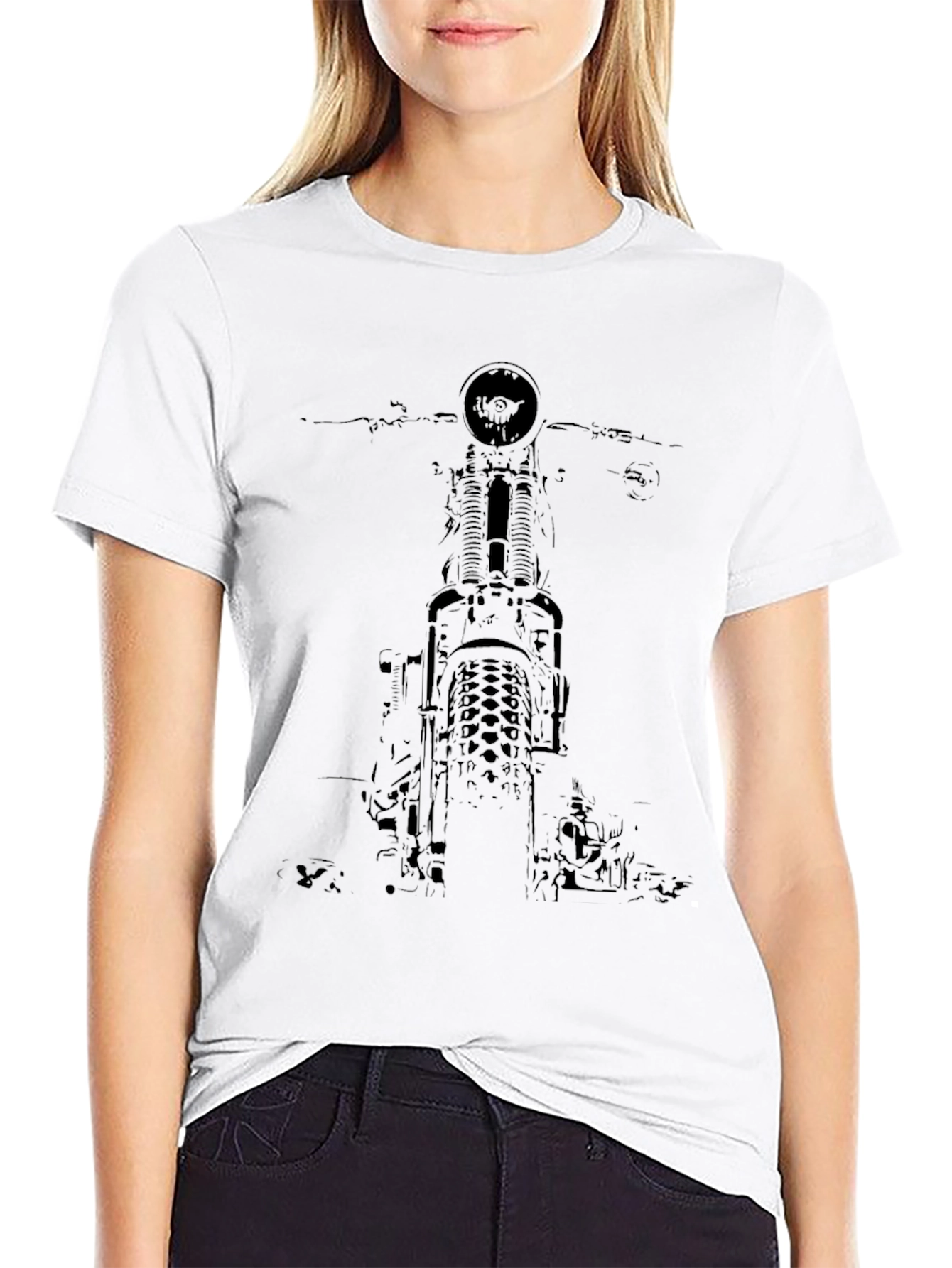 Black Motorcycle Graphic T-Shirt