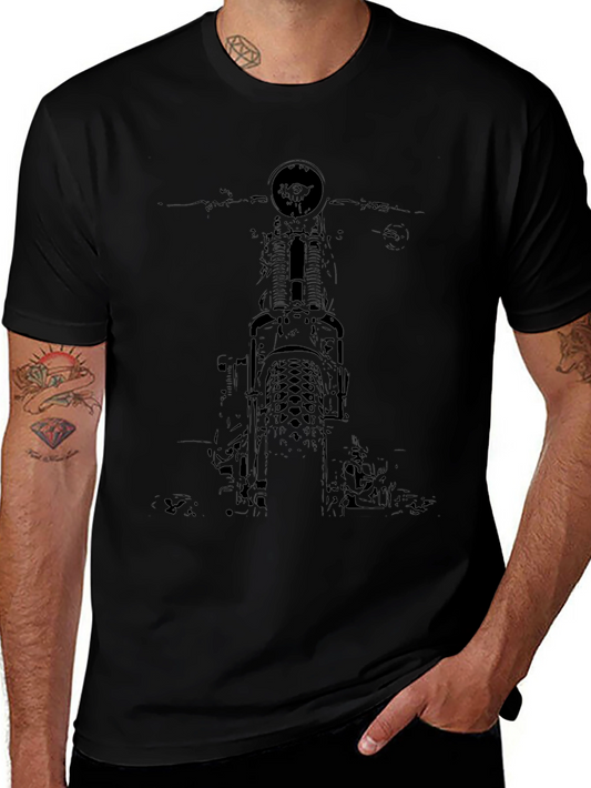 Black Motorcycle Graphic T-Shirt
