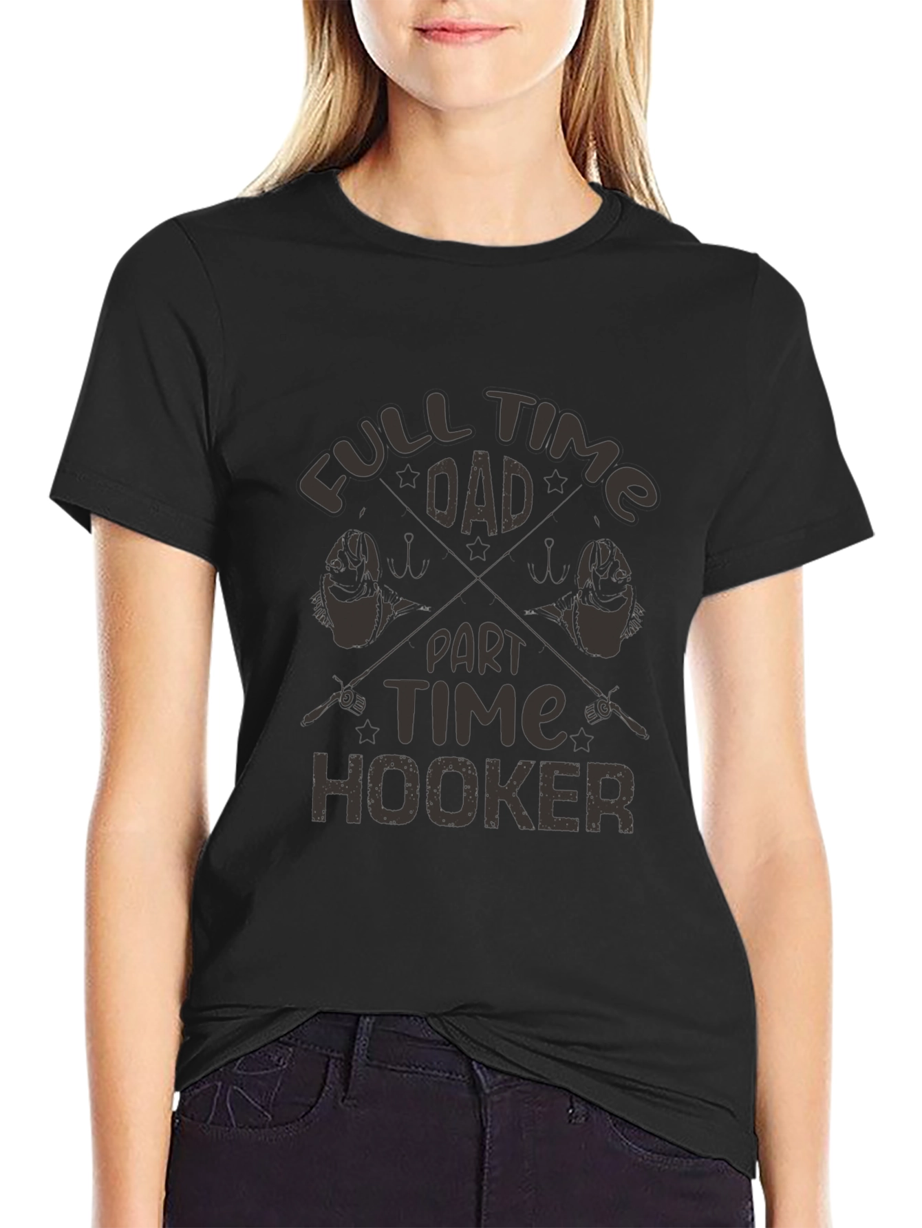 Full Time Dad Part Time Hooker Fishing T-Shirt