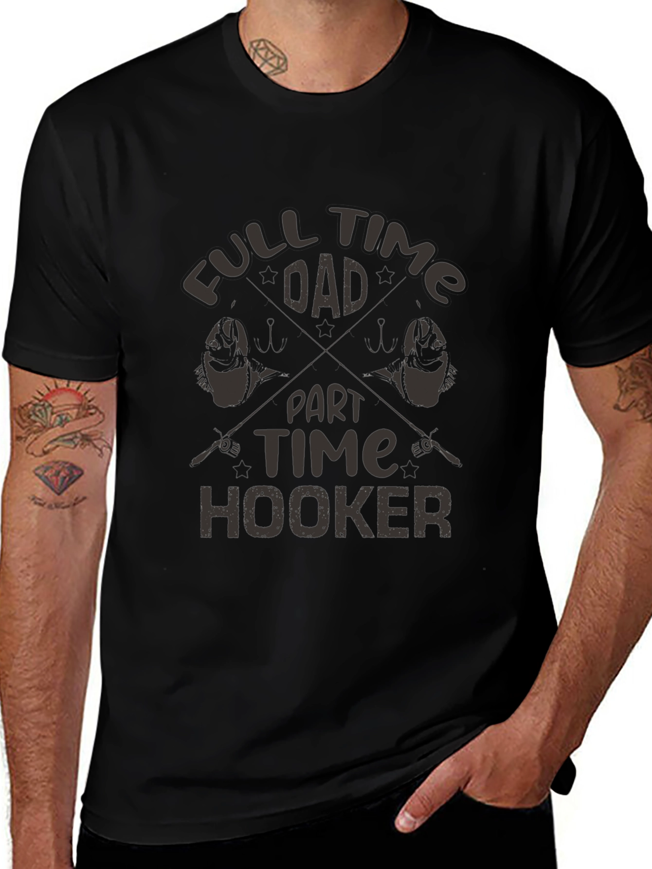 Full Time Dad Part Time Hooker Fishing T-Shirt