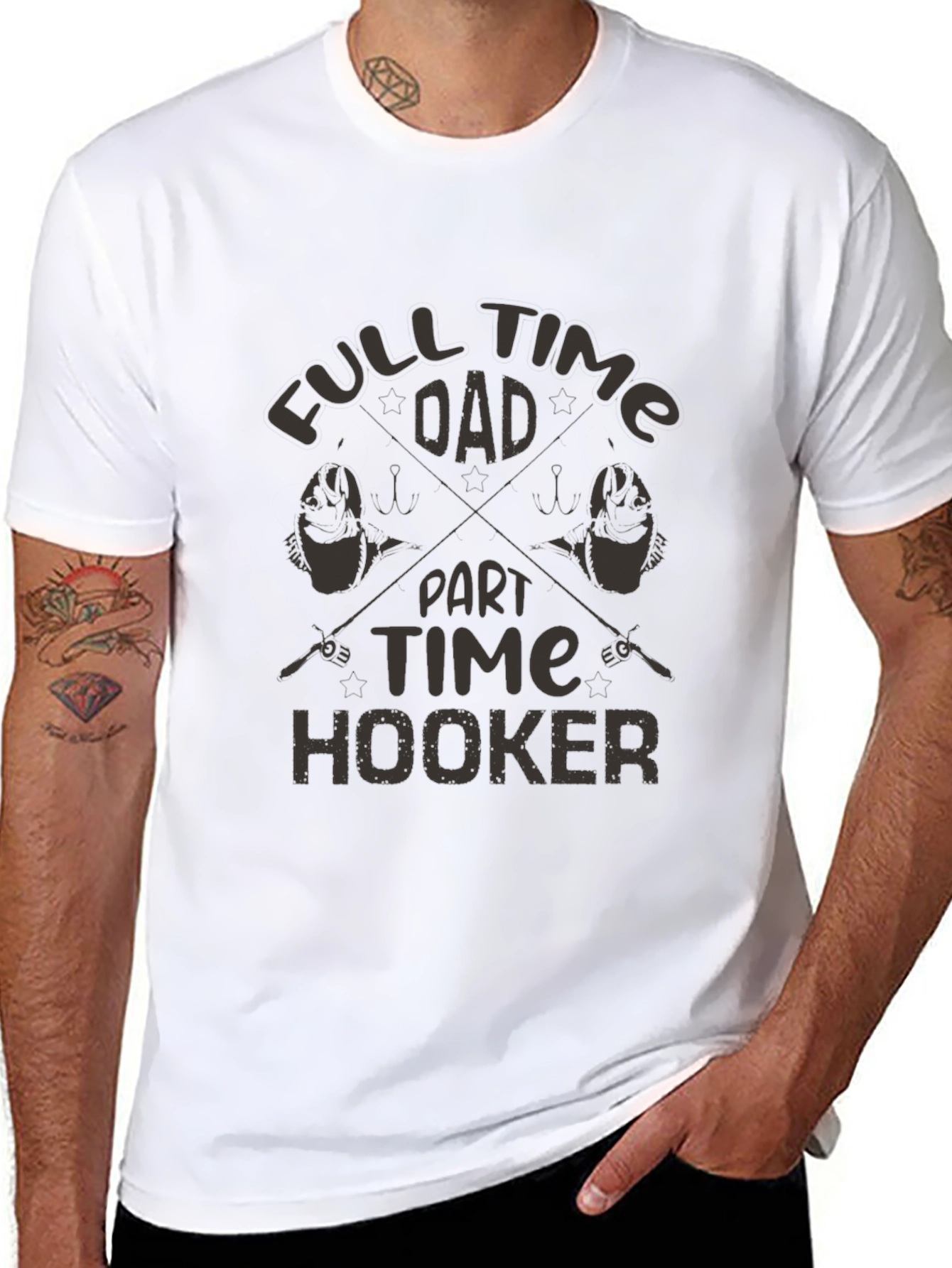 Full Time Dad Part Time Hooker Fishing T-Shirt