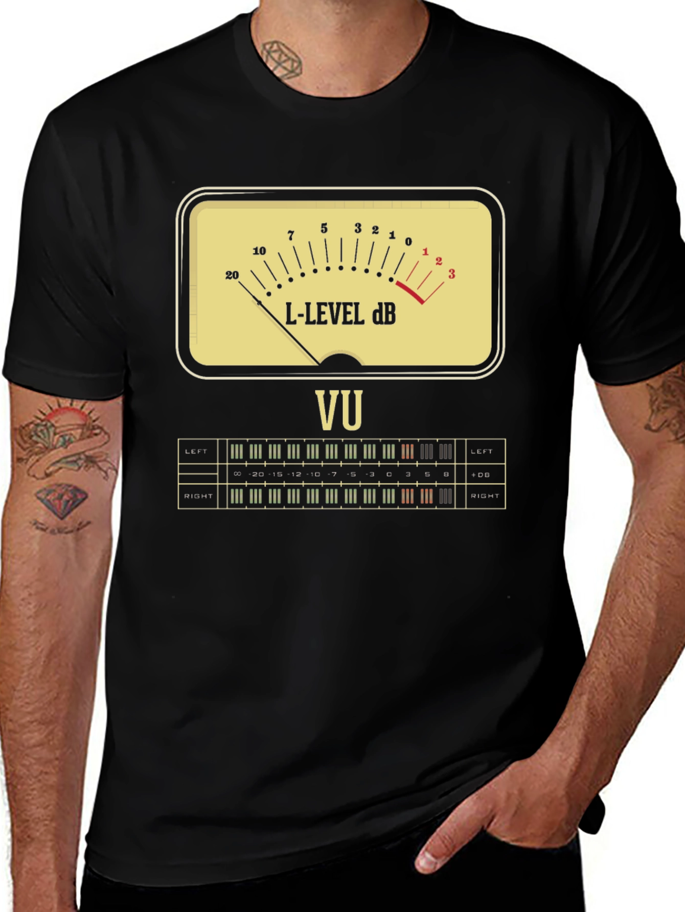 VU Meter Graphic T-Shirt - Musician Audio Tee