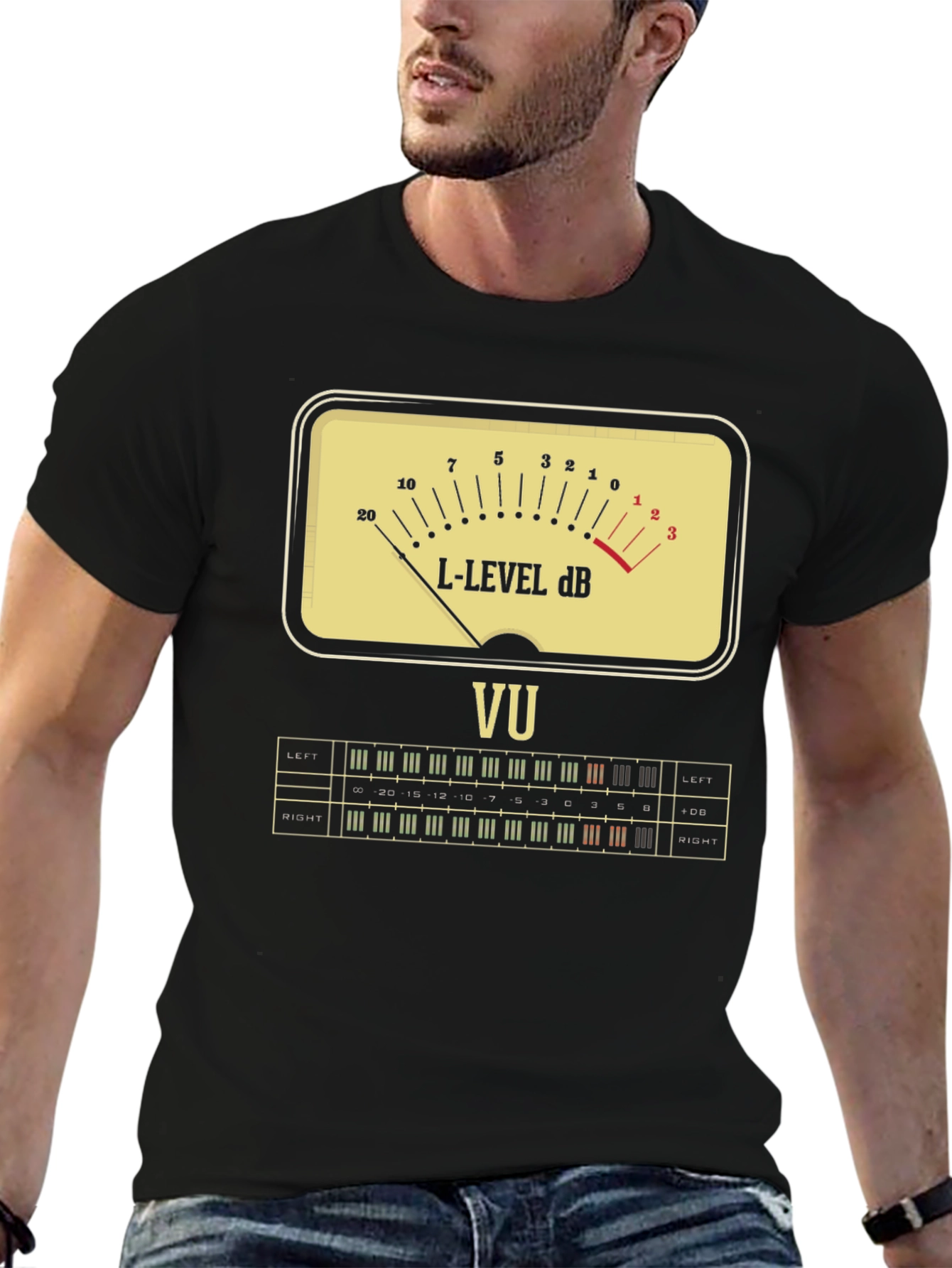 VU Meter Graphic T-Shirt - Musician Audio Tee