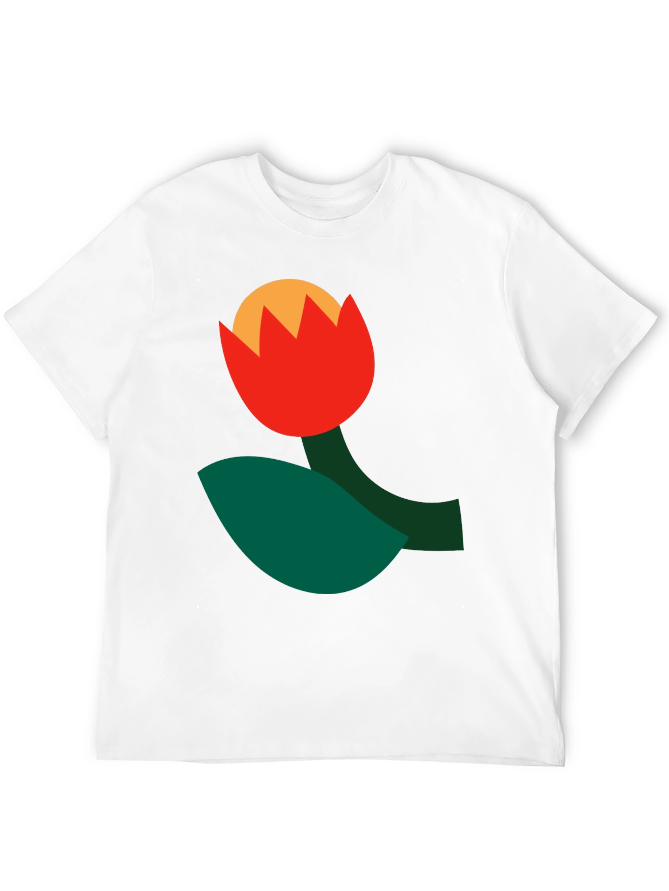 Abstract Flower Graphic Tee - Black