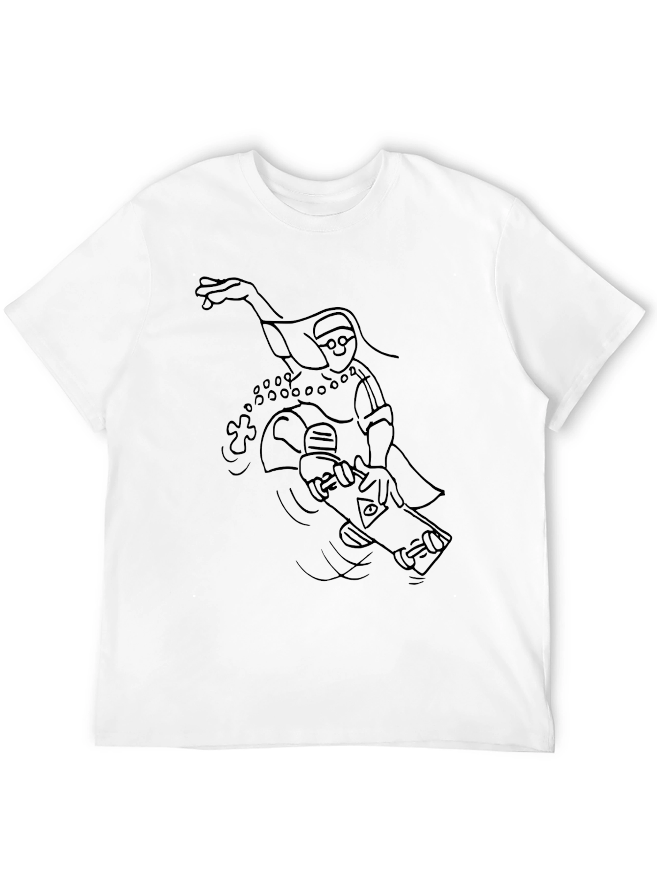 Skateboarding Nun Graphic Tee - Black