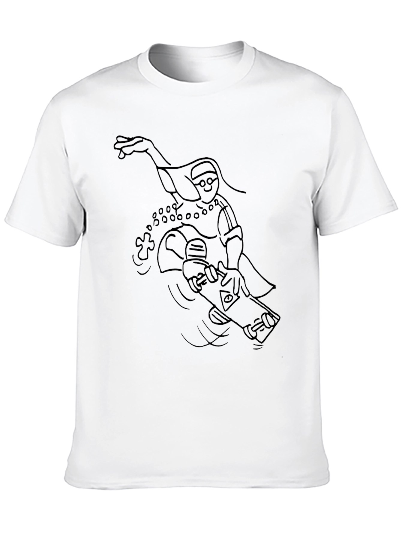 Skateboarding Nun Graphic Tee - Black