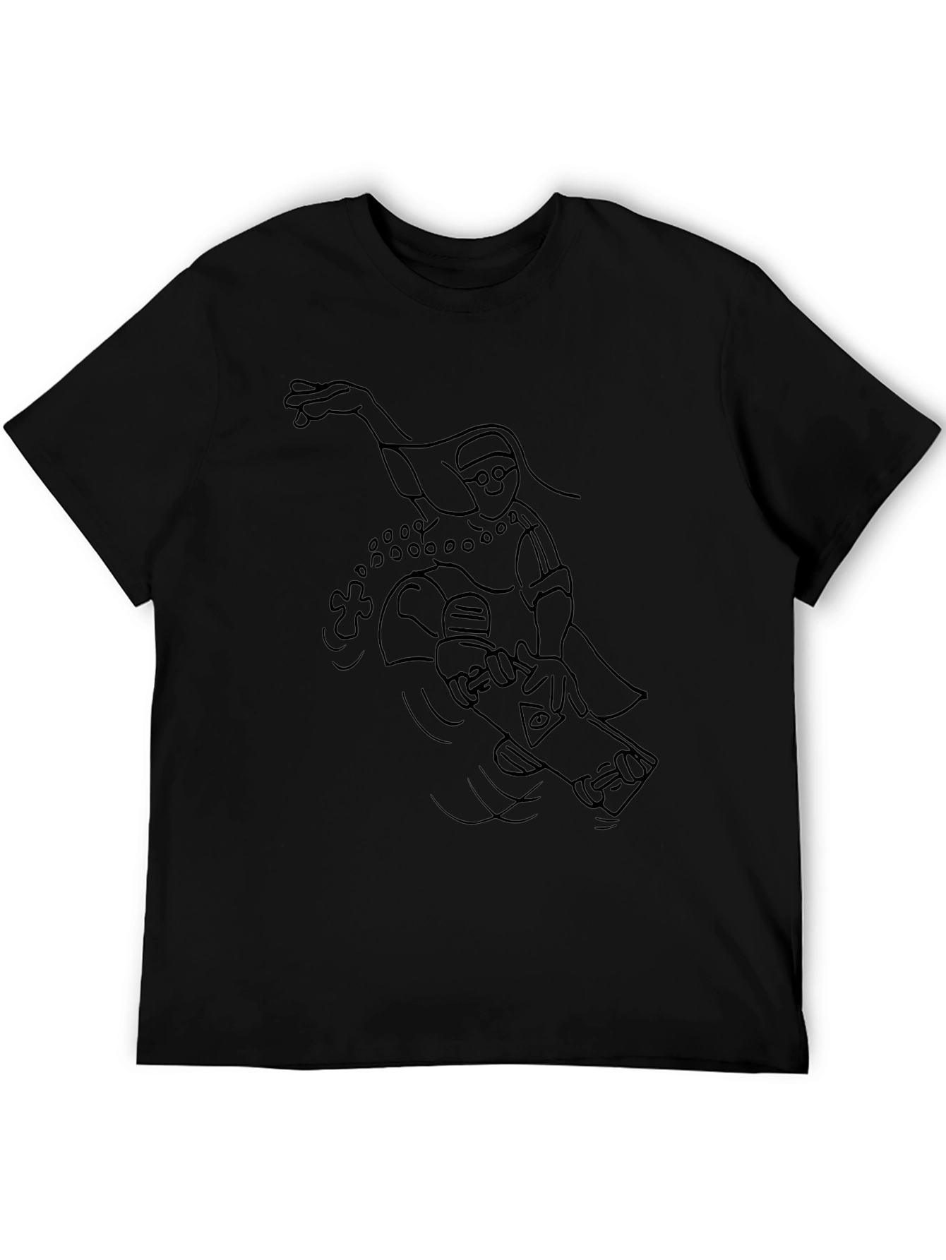 Skateboarding Nun Graphic Tee - Black