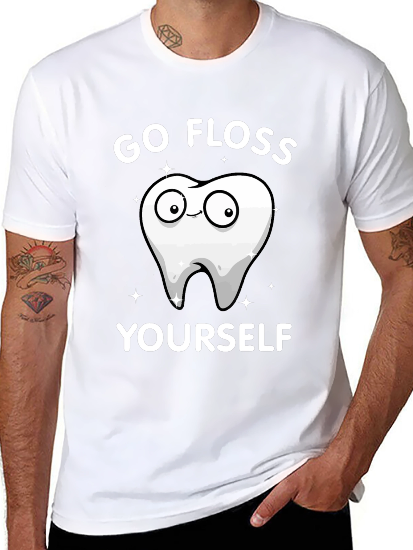 Go Floss Yourself Graphic Tee - Black Cotton T-Shirt