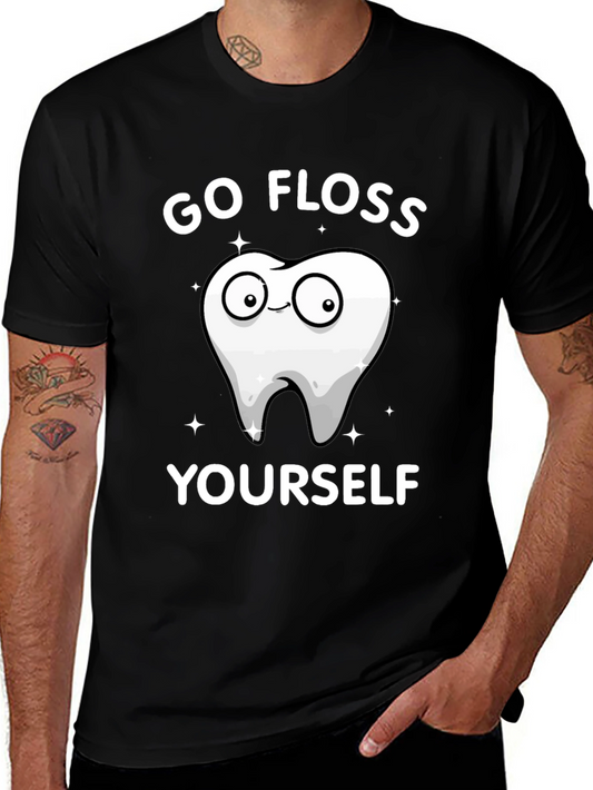 Go Floss Yourself Graphic Tee - Black Cotton T-Shirt
