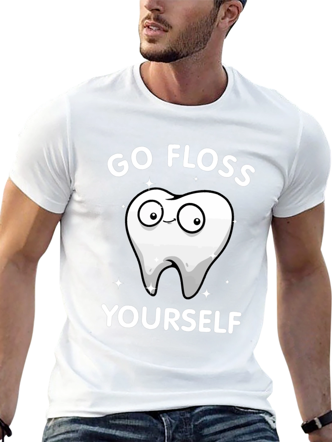 Go Floss Yourself Graphic Tee - Black Cotton T-Shirt