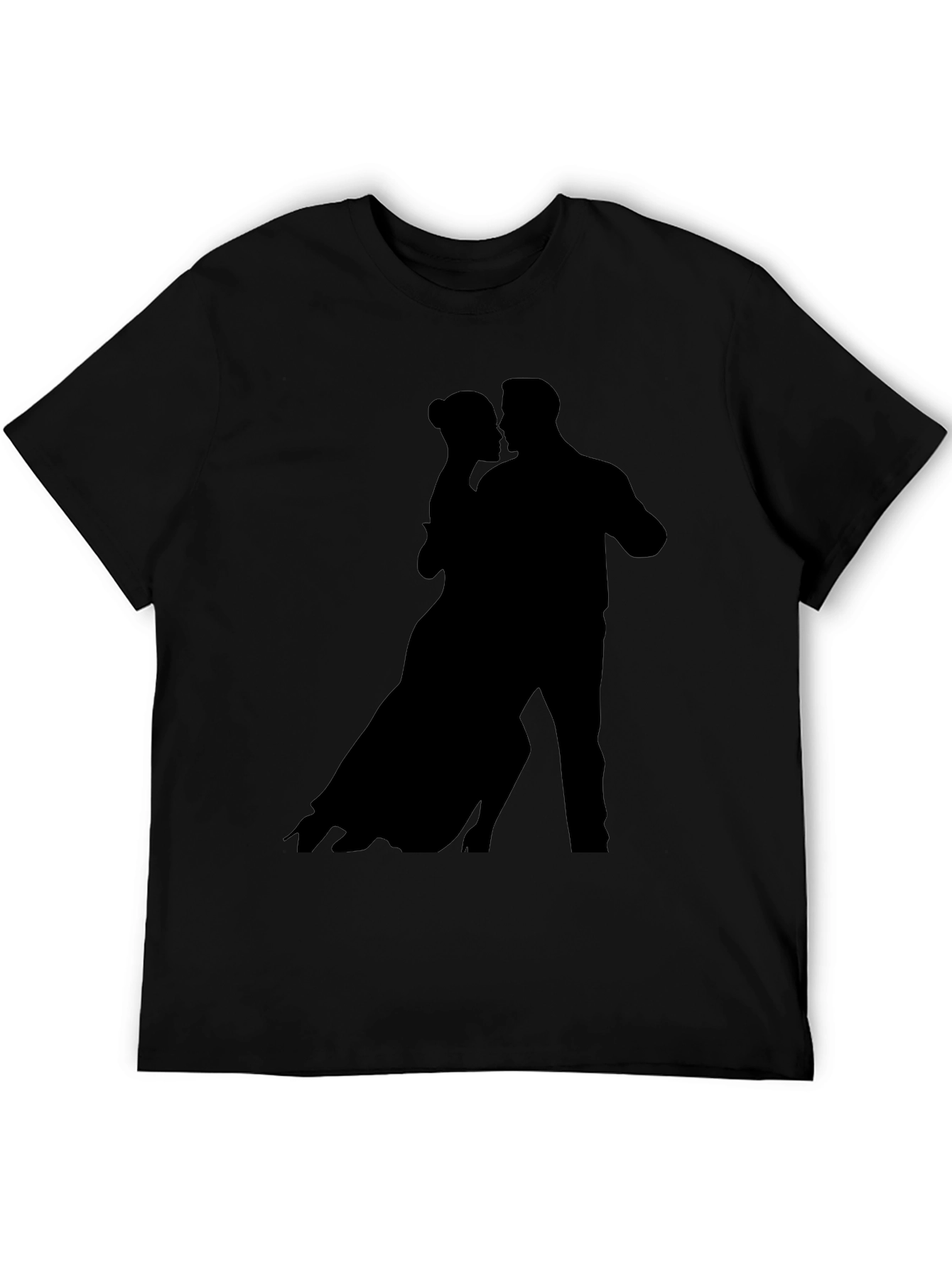 Silhouette Dancing Couple Black Tee Shirt