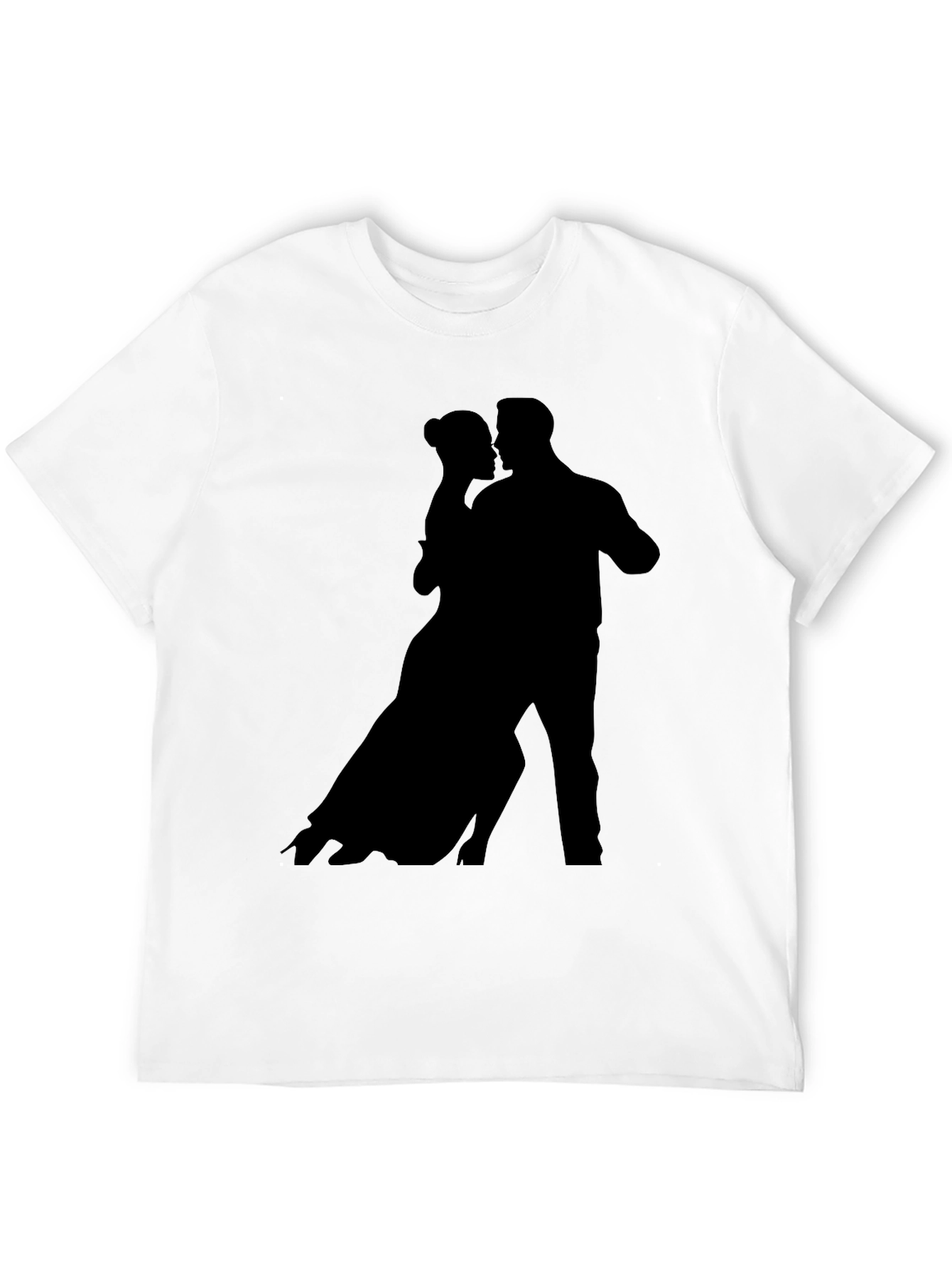 Silhouette Dancing Couple Black Tee Shirt