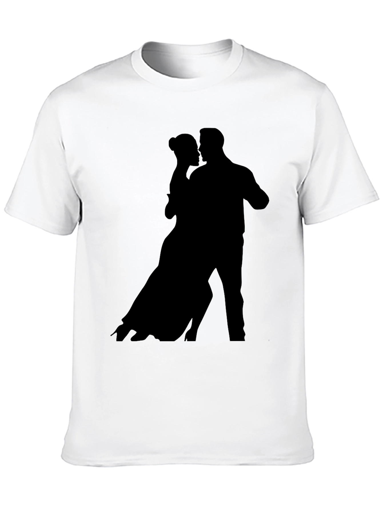 Silhouette Dancing Couple Black Tee Shirt